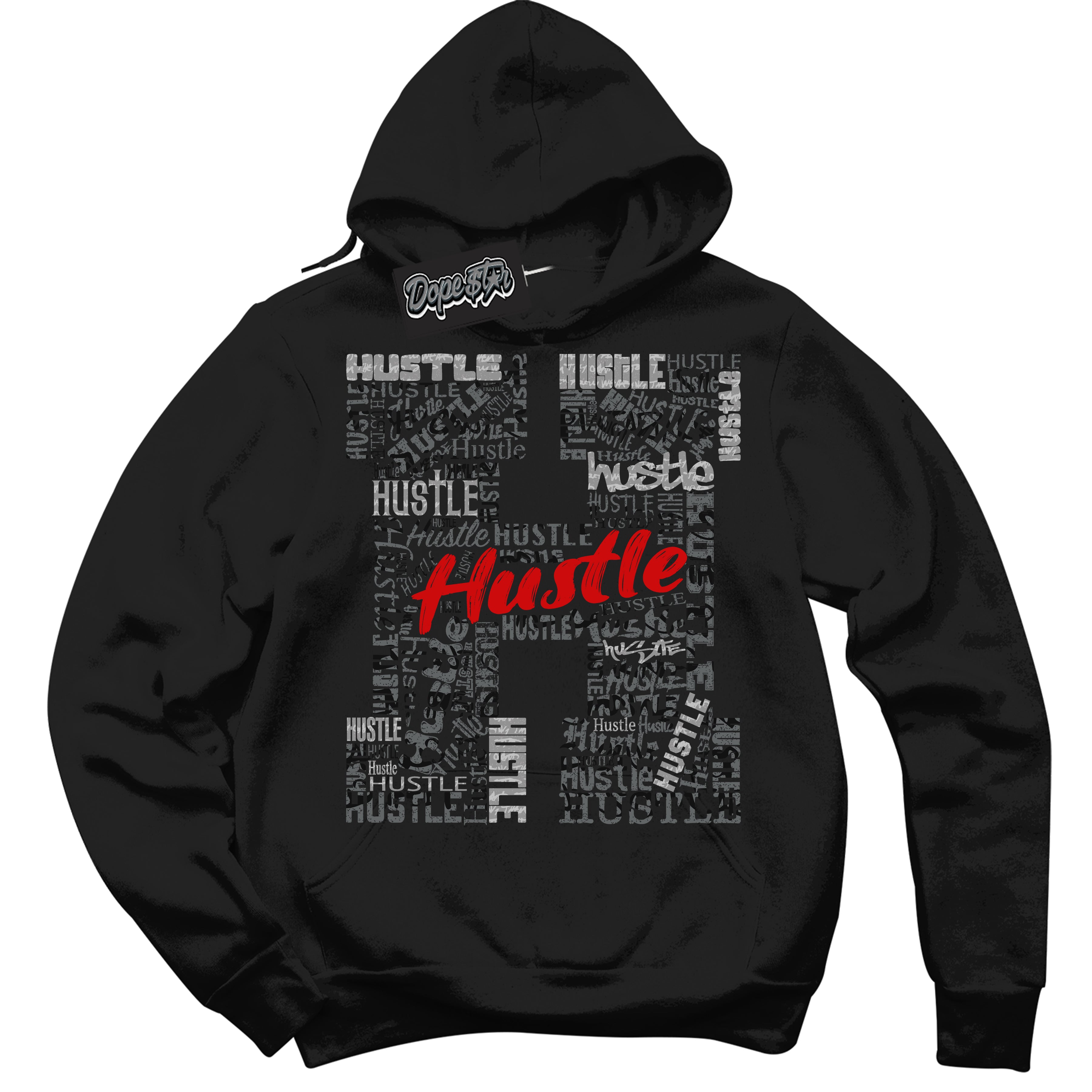 Cool Black Hoodie with “ Hustle H ” design that Perfectly Matches Rebellionaire 1s Sneakers.