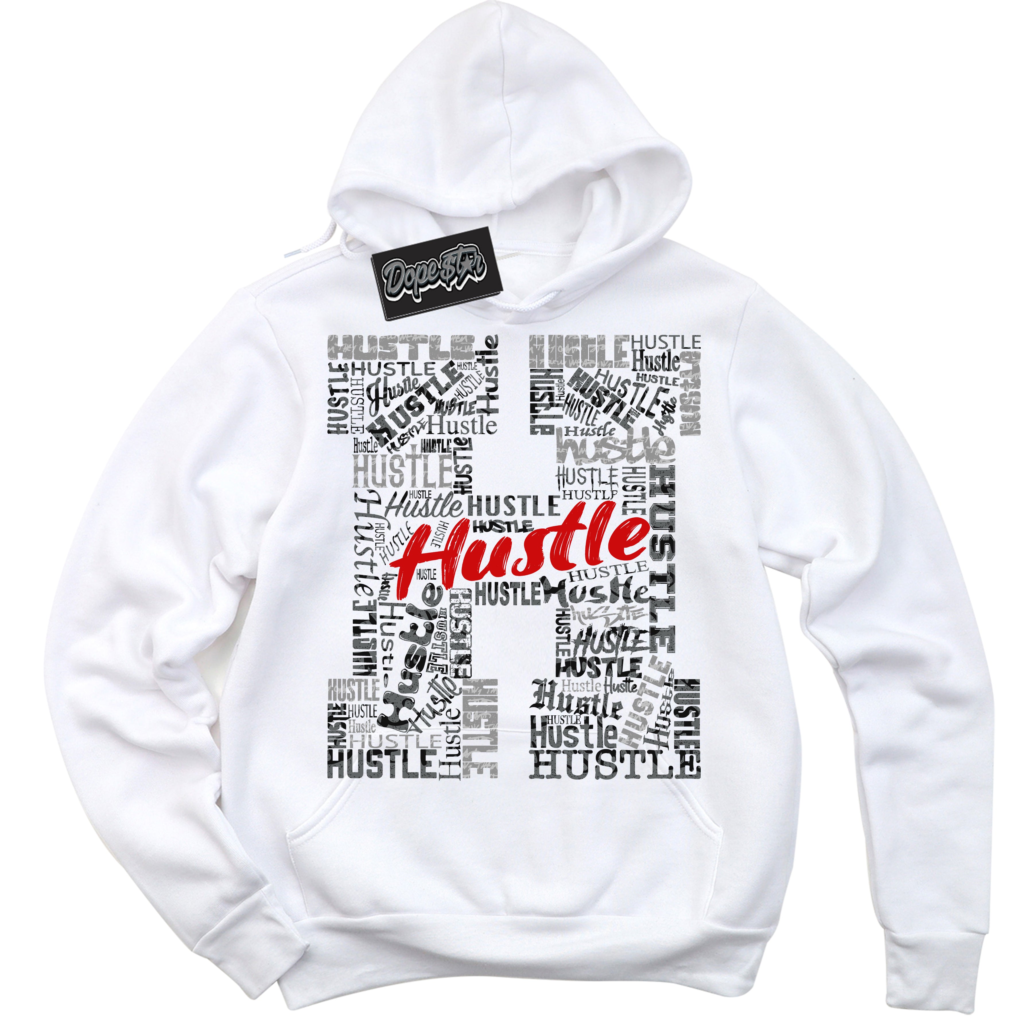 Cool White Hoodie with “ Hustle H ” design that Perfectly Matches Rebellionaire 1s Sneakers.