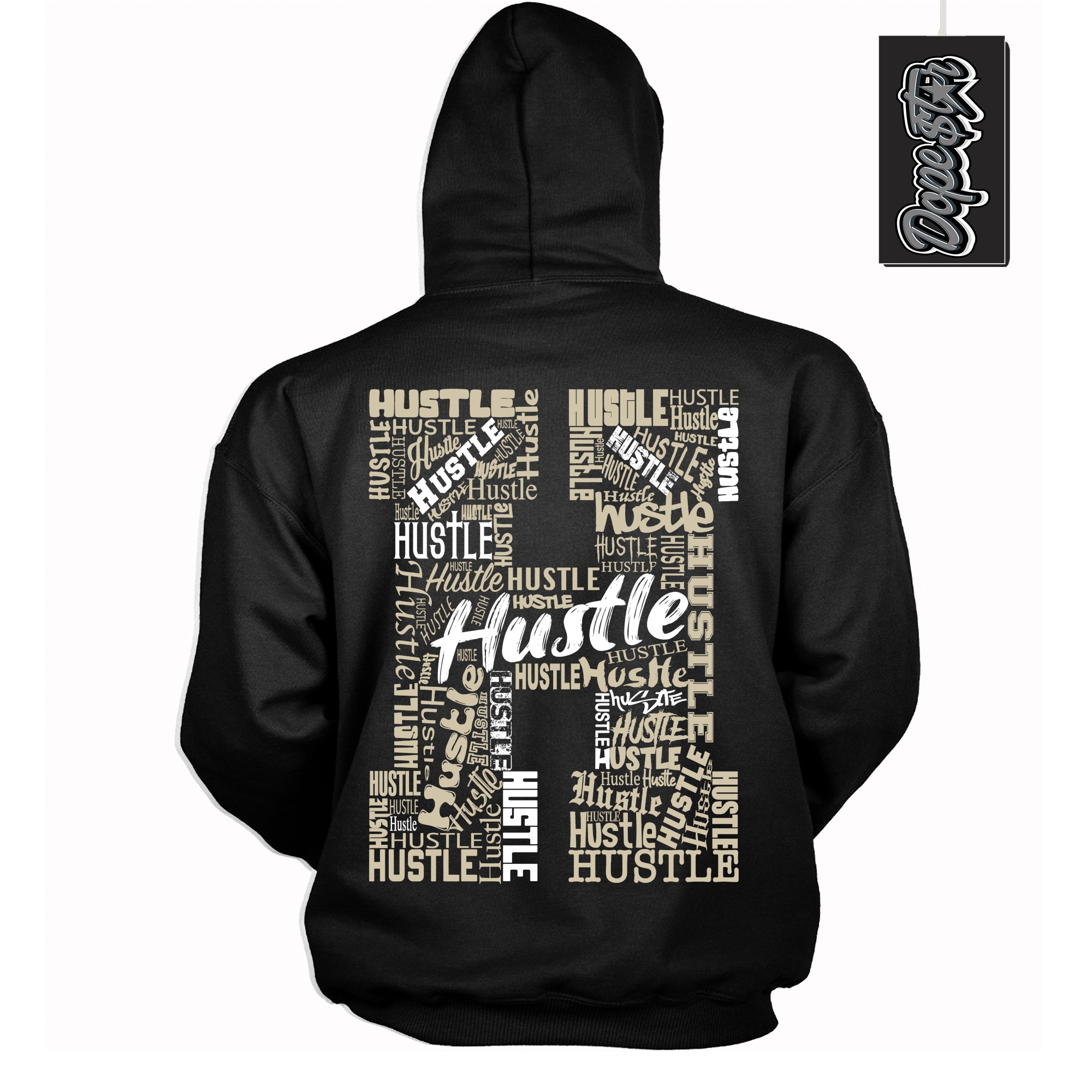 Cool Black Hoodie with “ Hustle H ” design that Perfectly Matches Gratitude 11s Sneakers.