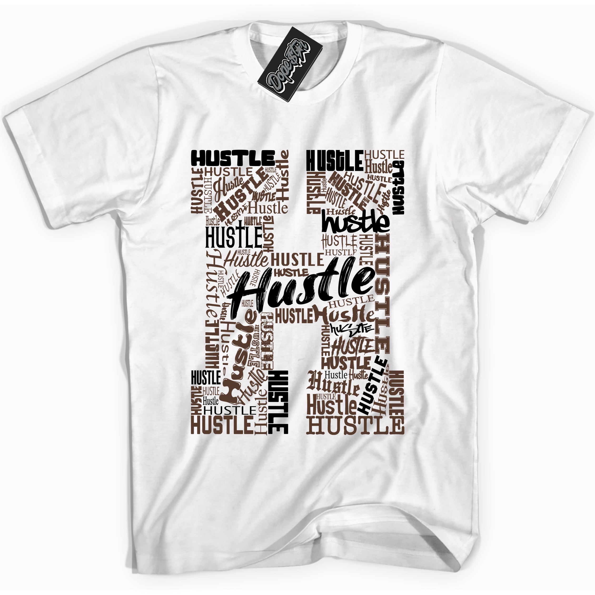Cool White graphic tee with “ Hustle H ” design, that perfectly matches Palomino 1s sneakers