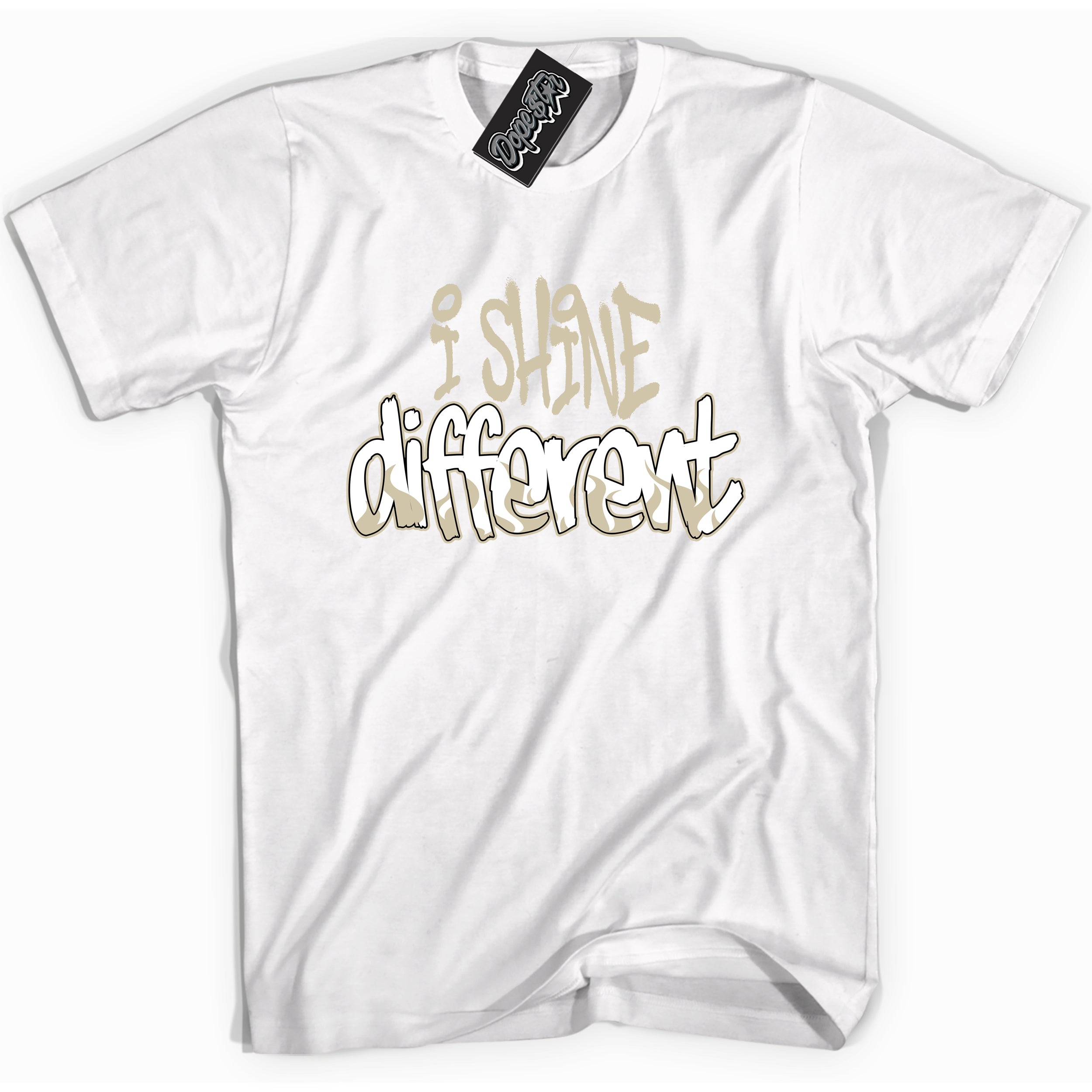 Cool White graphic tee with “ I Shine Different ” print, that perfectly matches GRATITUDE 11s sneakers