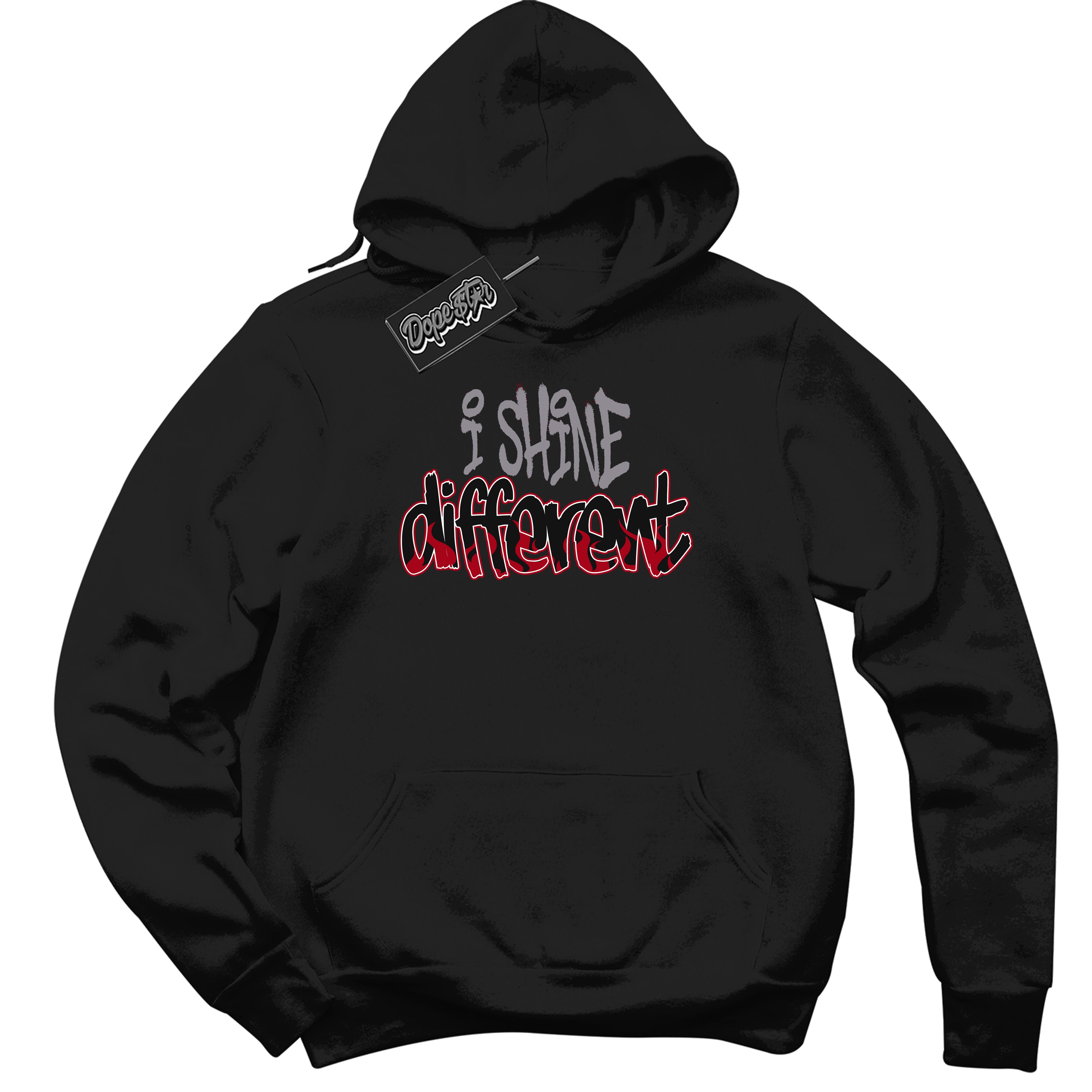 Cool Black Hoodie with “ I Shine Different ” design that Perfectly Matches Bred Reimagined 4s Jordans.