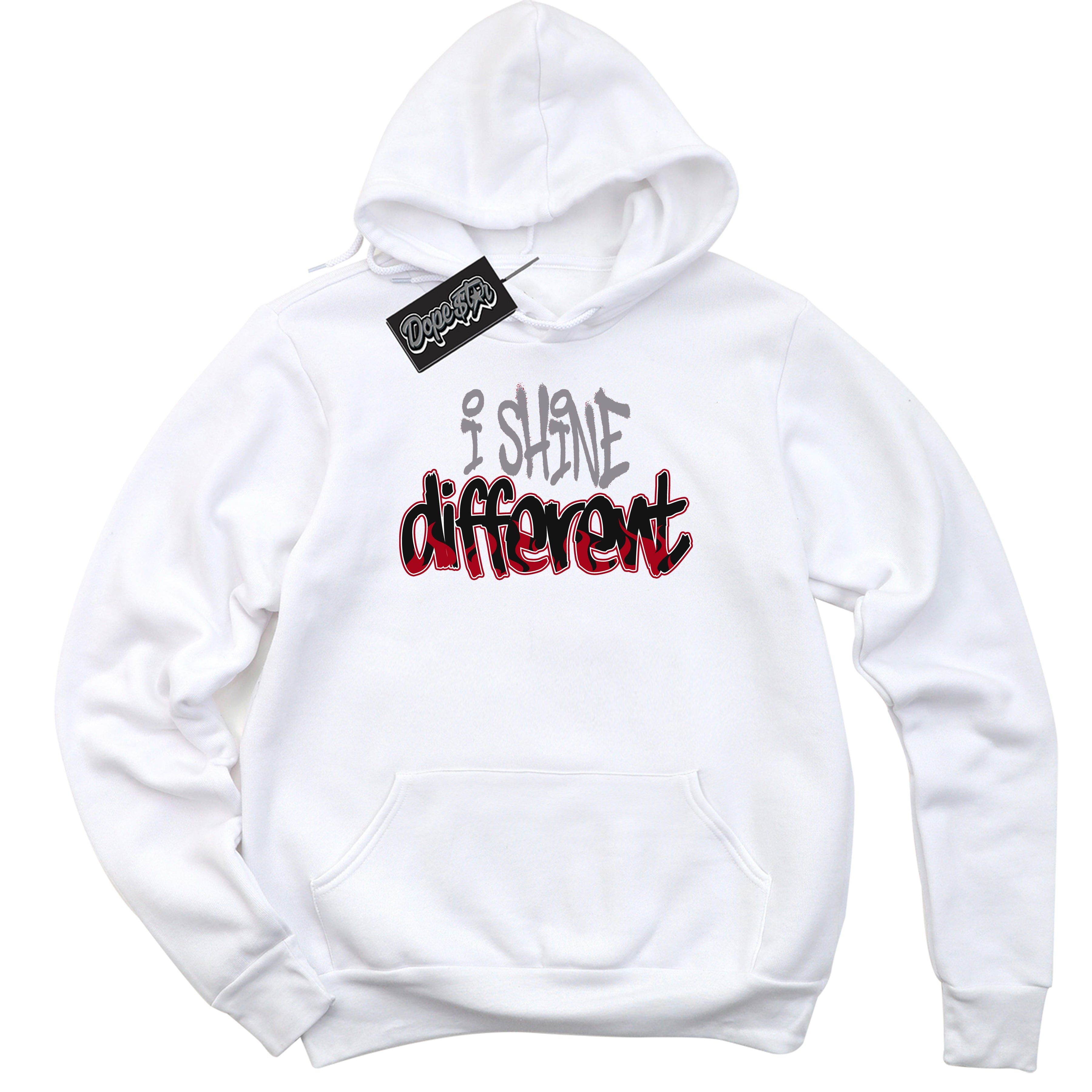 Cool White Hoodie with “ I Shine Different ” design that Perfectly Matches Bred Reimagined 4s Jordans.