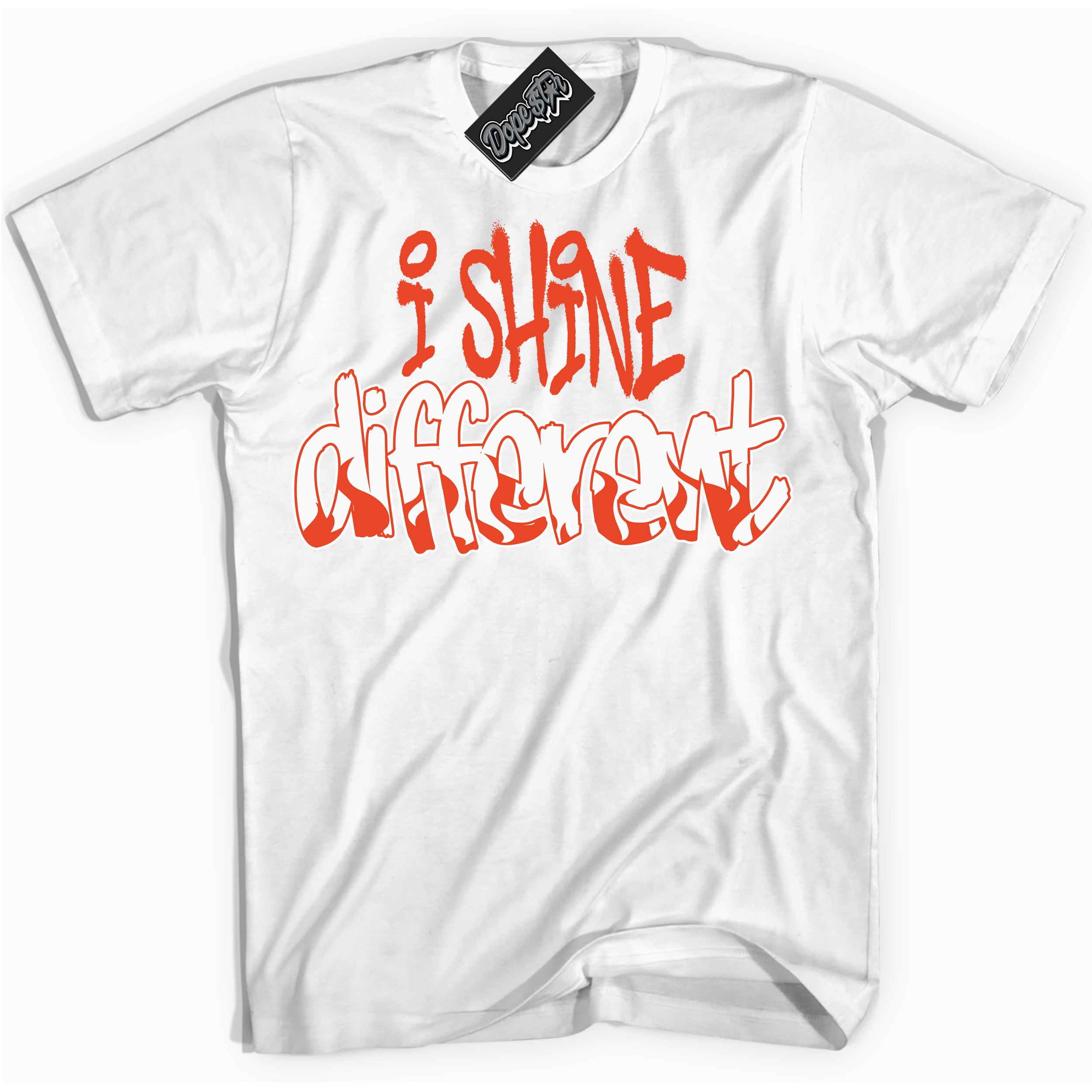 Nike Dunk Low Retro Cosmic Clay 'I Shine Different' Shirt - White Streetwear Mockup | Sneakerhead T-Shirt Matching Nike Dunk Low Retro Cosmic Clay | Limited Edition Urban Streetwear for Sneaker Matching OOTD | Outfits that pair perfectly with your ND Low Retro Cosmic Clay | Sneakerhead Fashion Must-Have Apparel for Men and Women