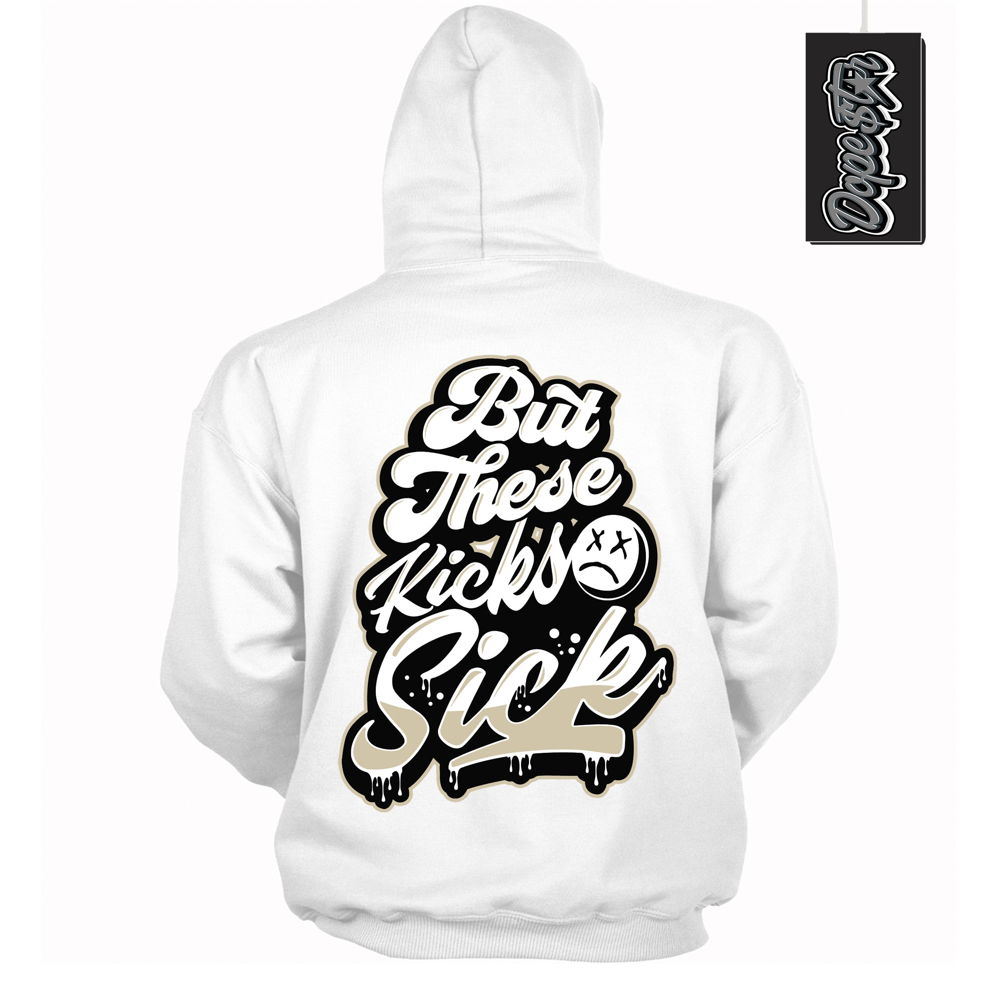 Cool White Hoodie with “ Kick Sick ” design that Perfectly Matches Gratitude 11s Sneakers.