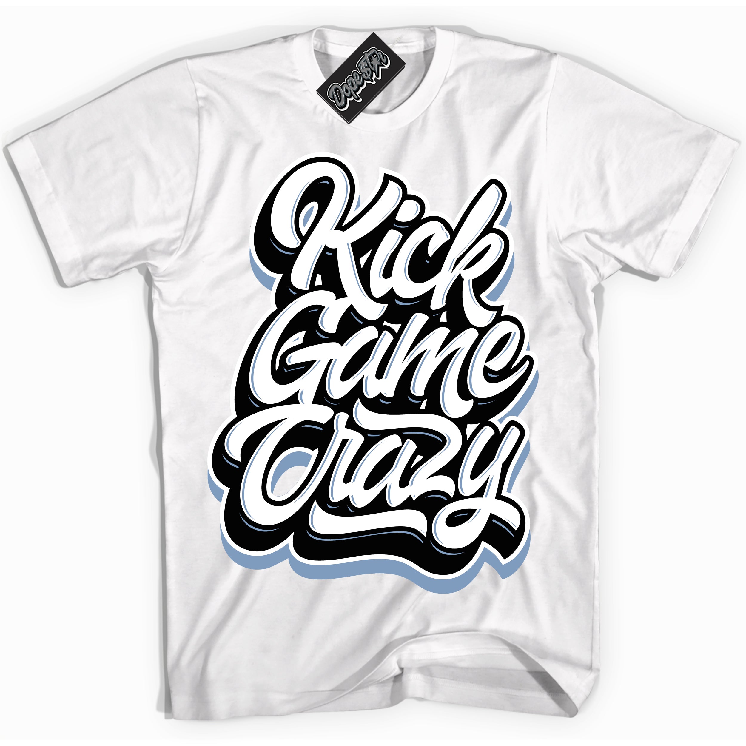 Cool White Shirt with “ Kick Game Crazy” design that perfectly matches Reverse Oreo 6s Sneakers.
