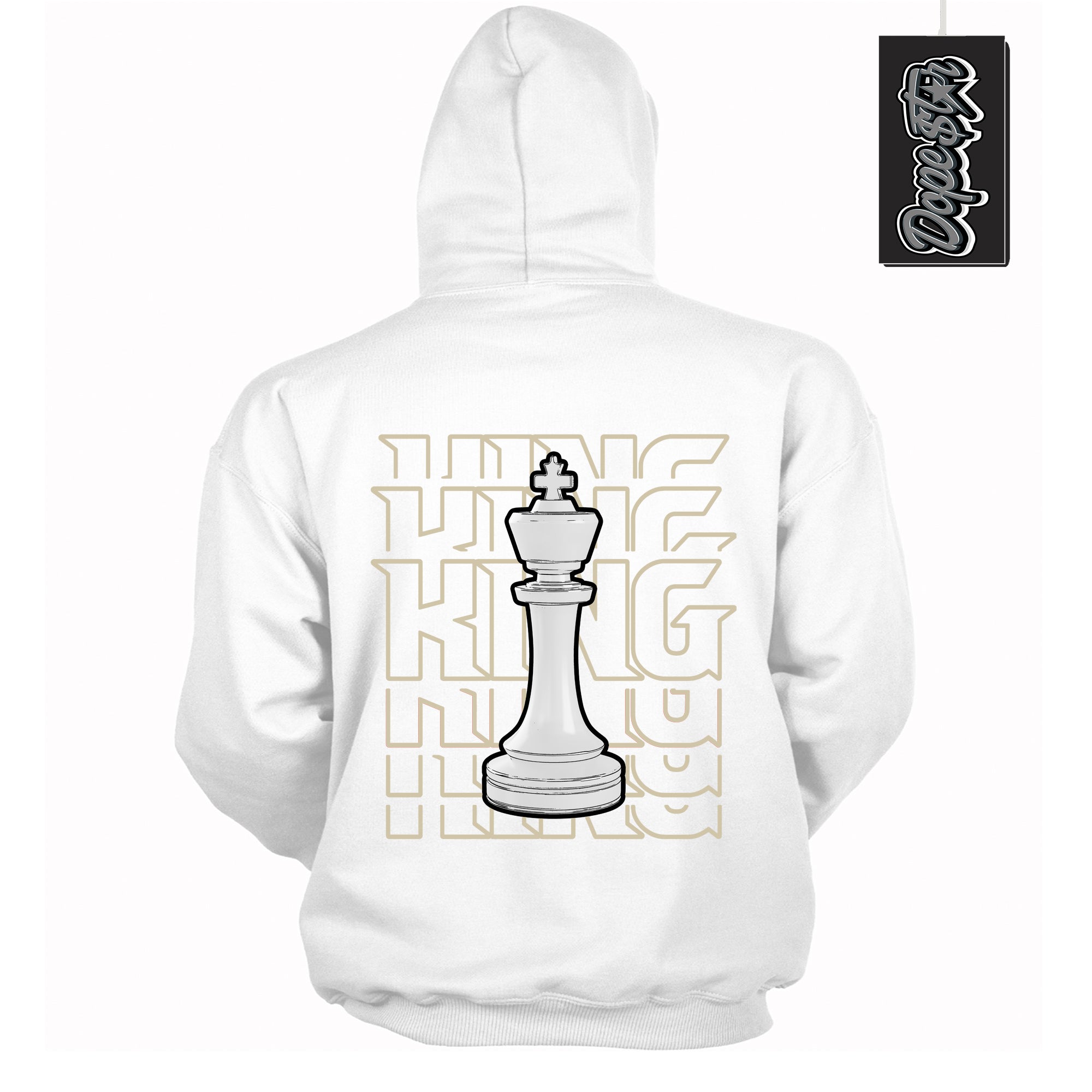 Cool White Hoodie with “ King Chess ” design that Perfectly Matches Gratitude 11s Sneakers.