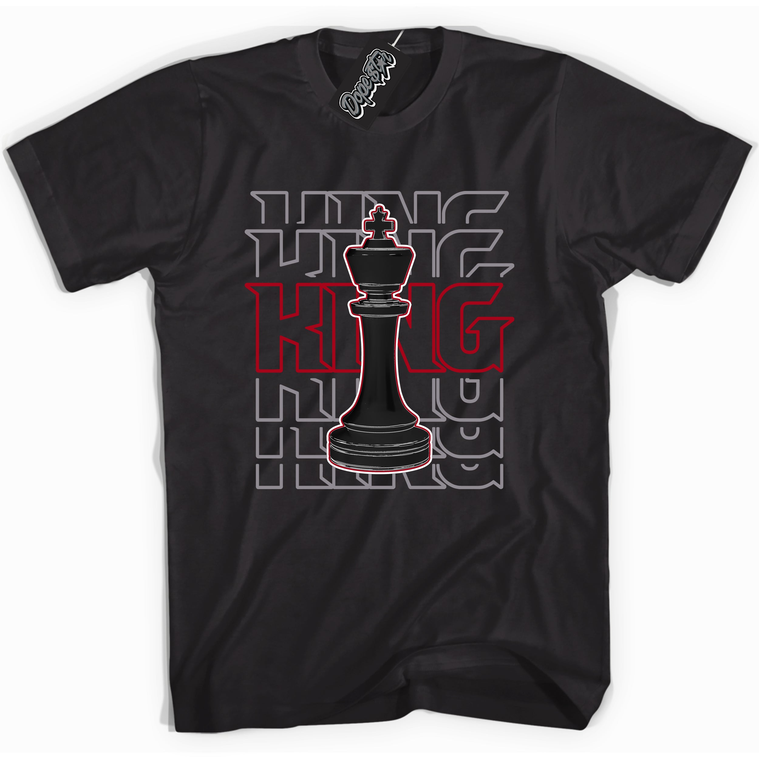 Cool Black Shirt with “ King Chess” design that perfectly matches Bred Reimagined 4s Jordans.