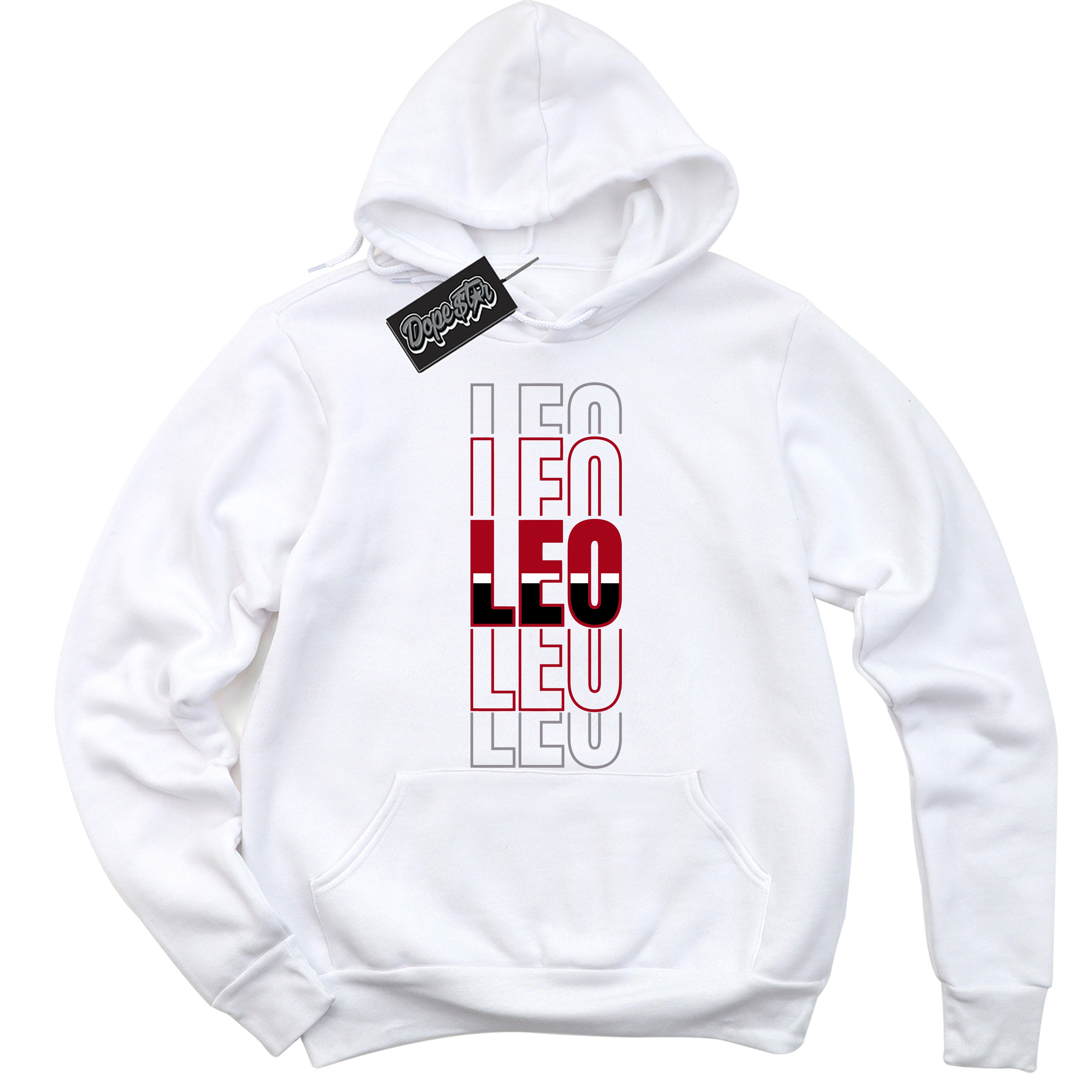 Cool White Hoodie with “ Leo ” design that Perfectly Matches Bred Reimagined 4s Jordans.
