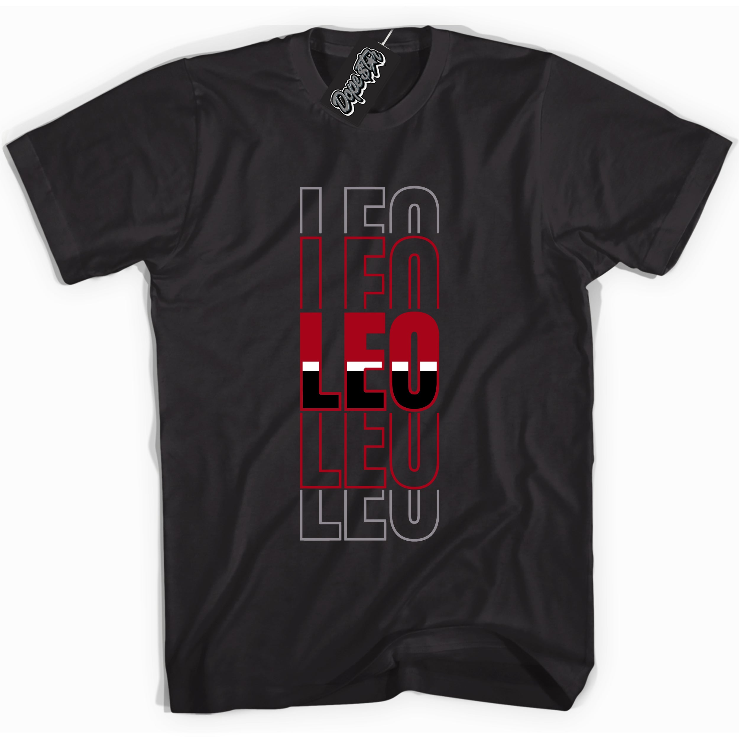 Cool Black Shirt with “ Leo” design that perfectly matches Bred Reimagined 4s Jordans.