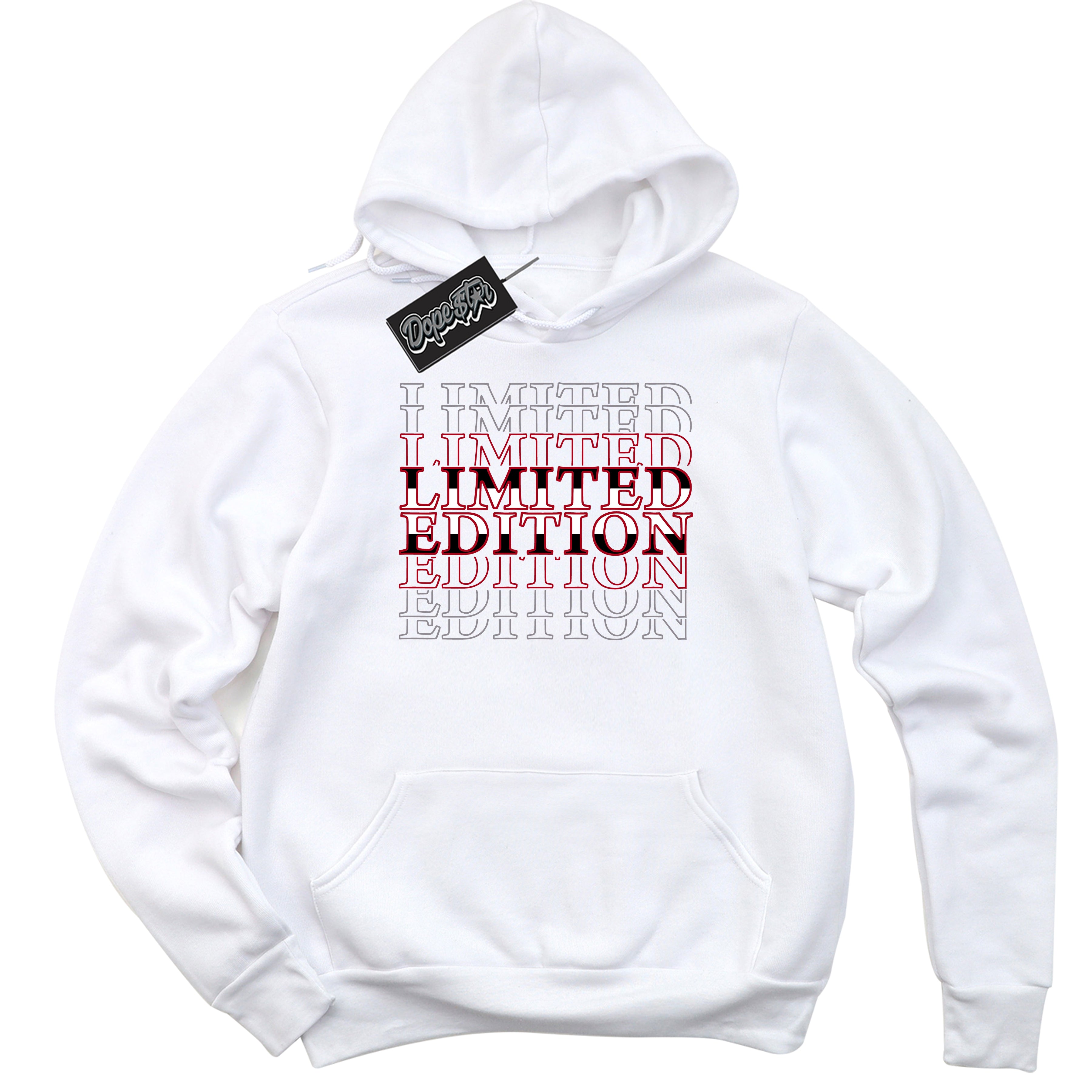 Cool White Hoodie with “ Limited Edition ” design that Perfectly Matches Bred Reimagined 4s Jordans.