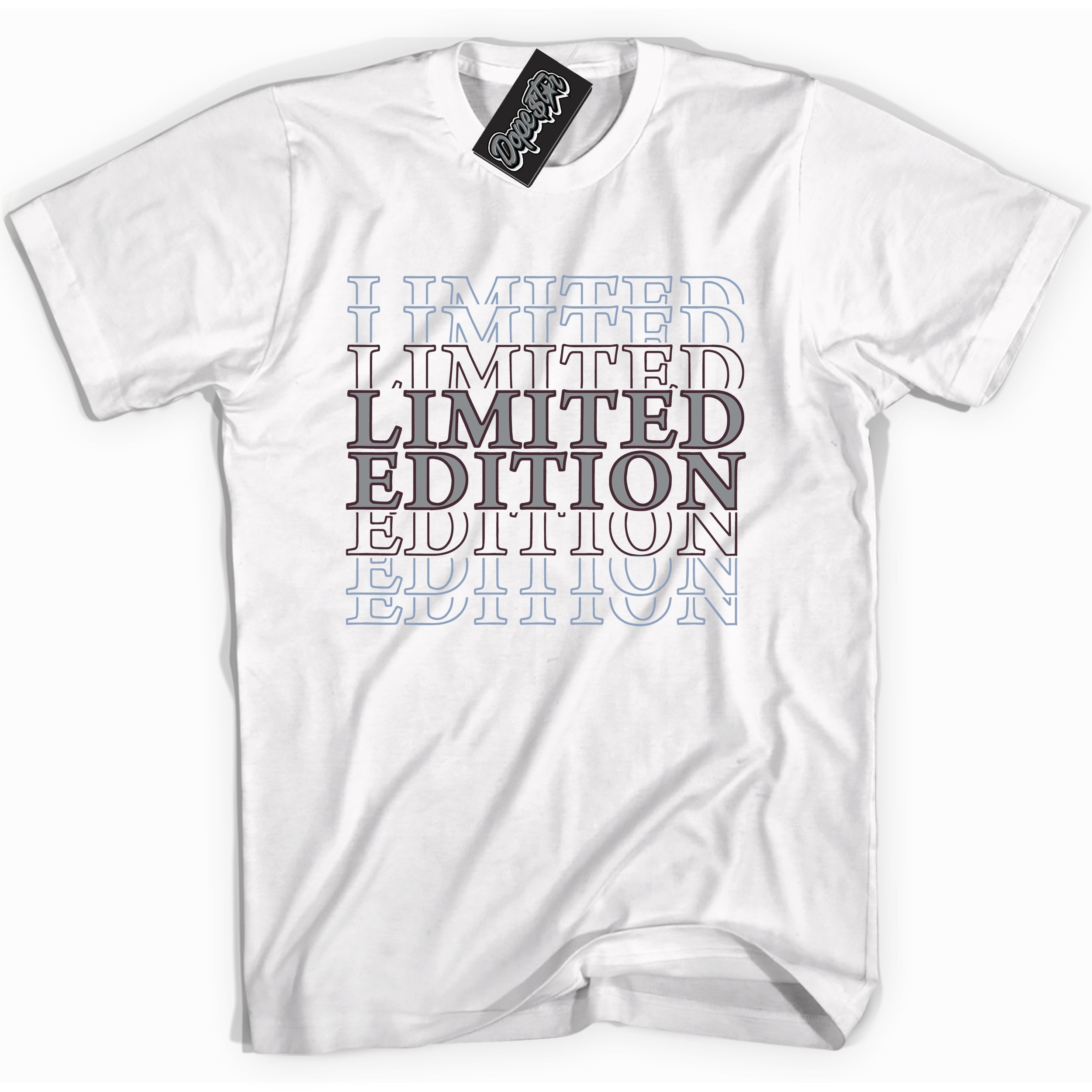 Cool White Shirt with “ Limited Edition” design that perfectly matches Burgundy 5s Sneakers.