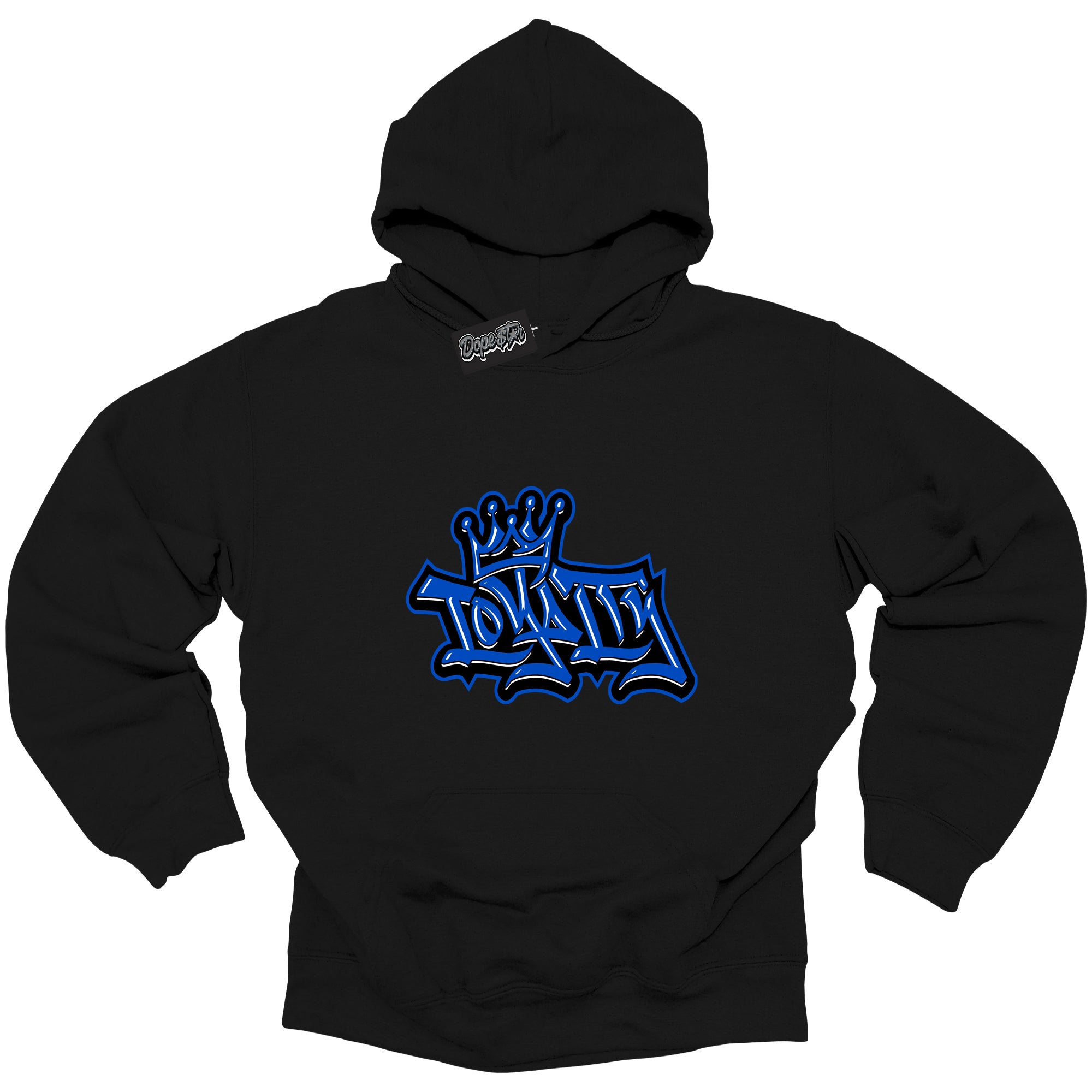 Cool Black Hoodie with “ Loyalty Crown ” design that Perfectly Matches Royal Reimagined 1s Sneakers.