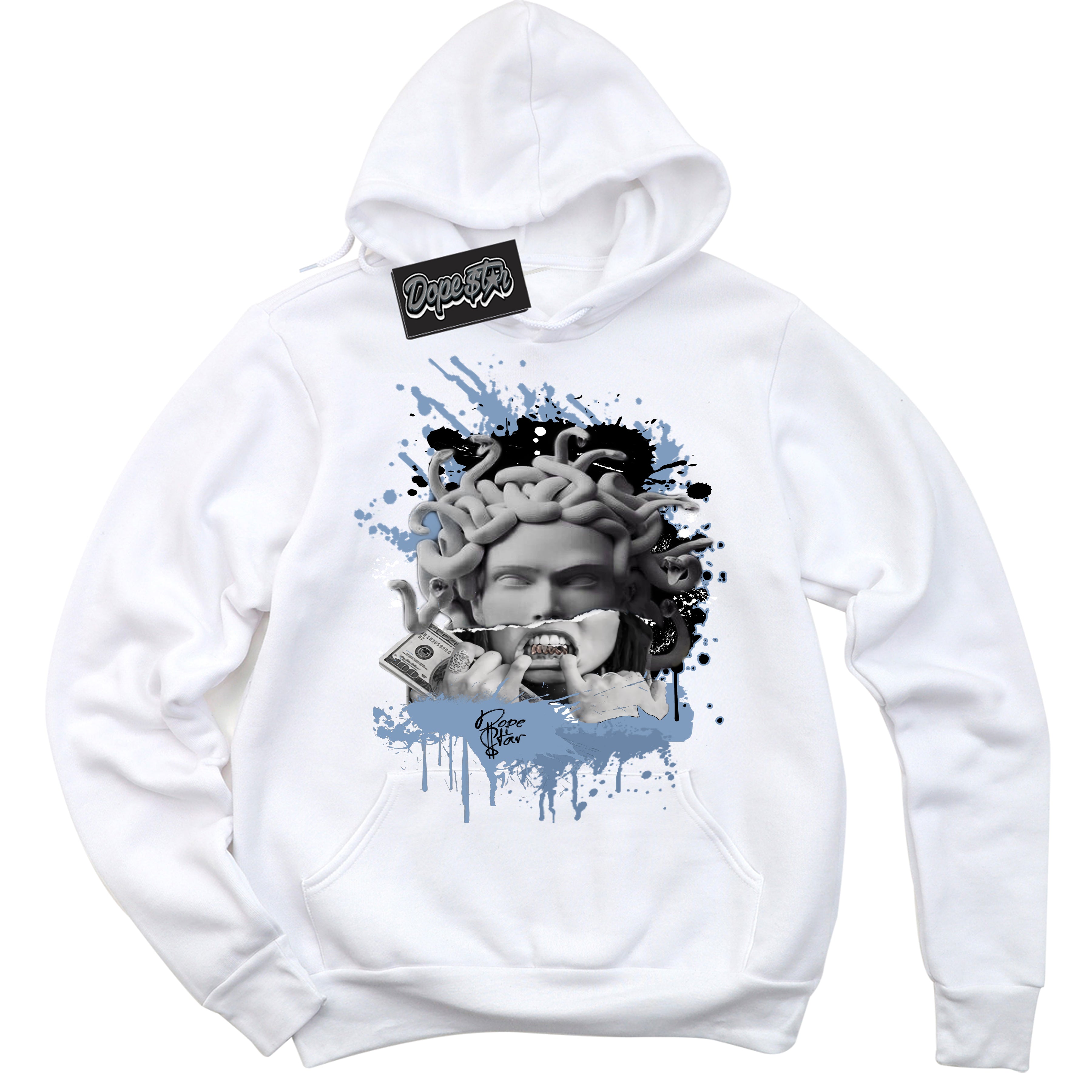 Cool White Hoodie with “ Medusa ” design that Perfectly Matches Reverse Oreo 6s Sneakers.