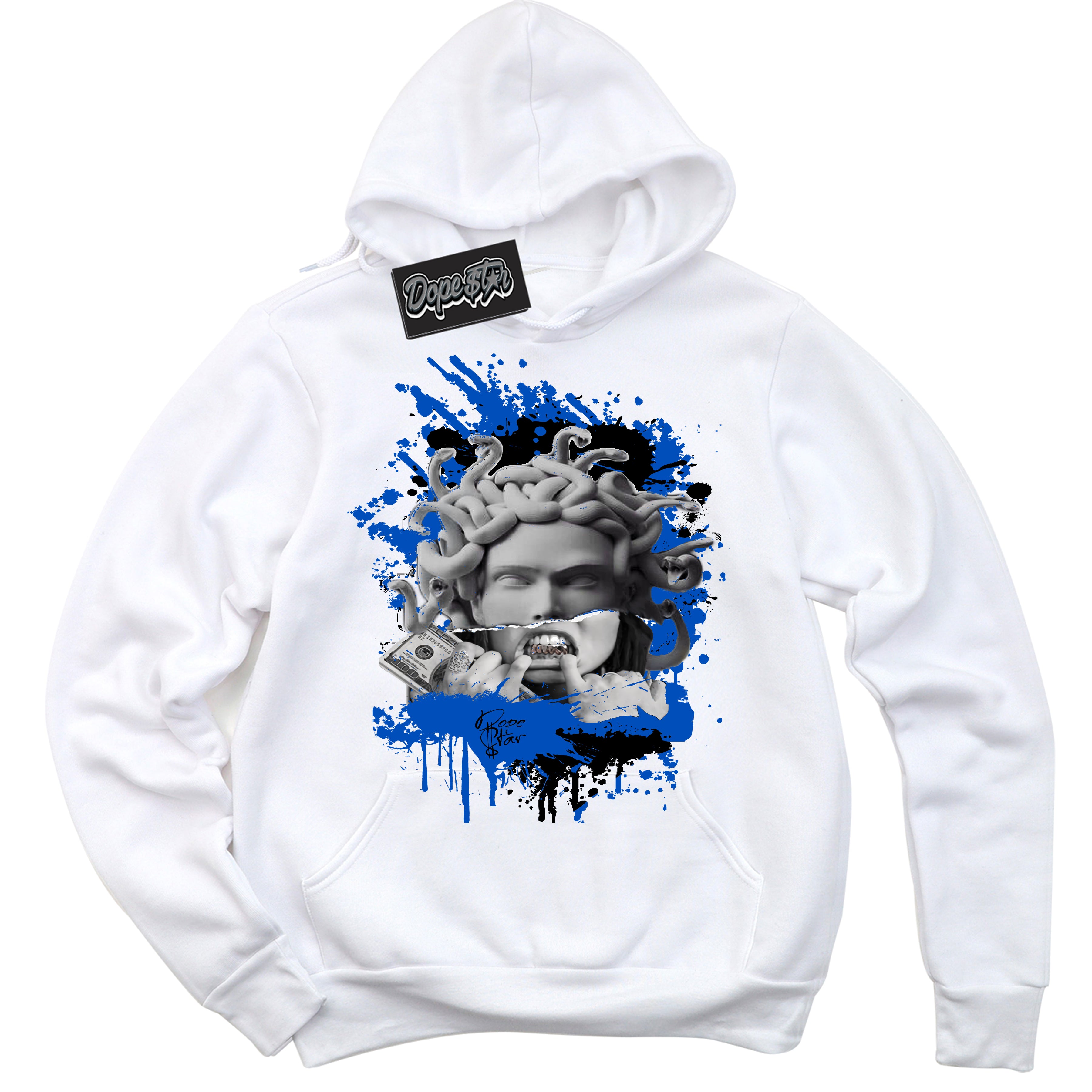 Dunk Low Astronomy Blue 'Medusa' Hoodie – White Streetwear Sweatshirt | Sneaker Matching Hoodie for Dunk Low Astronomy Blue | Men's & Women's Streetwear Outfit by Sneaker Shirts Outlet.