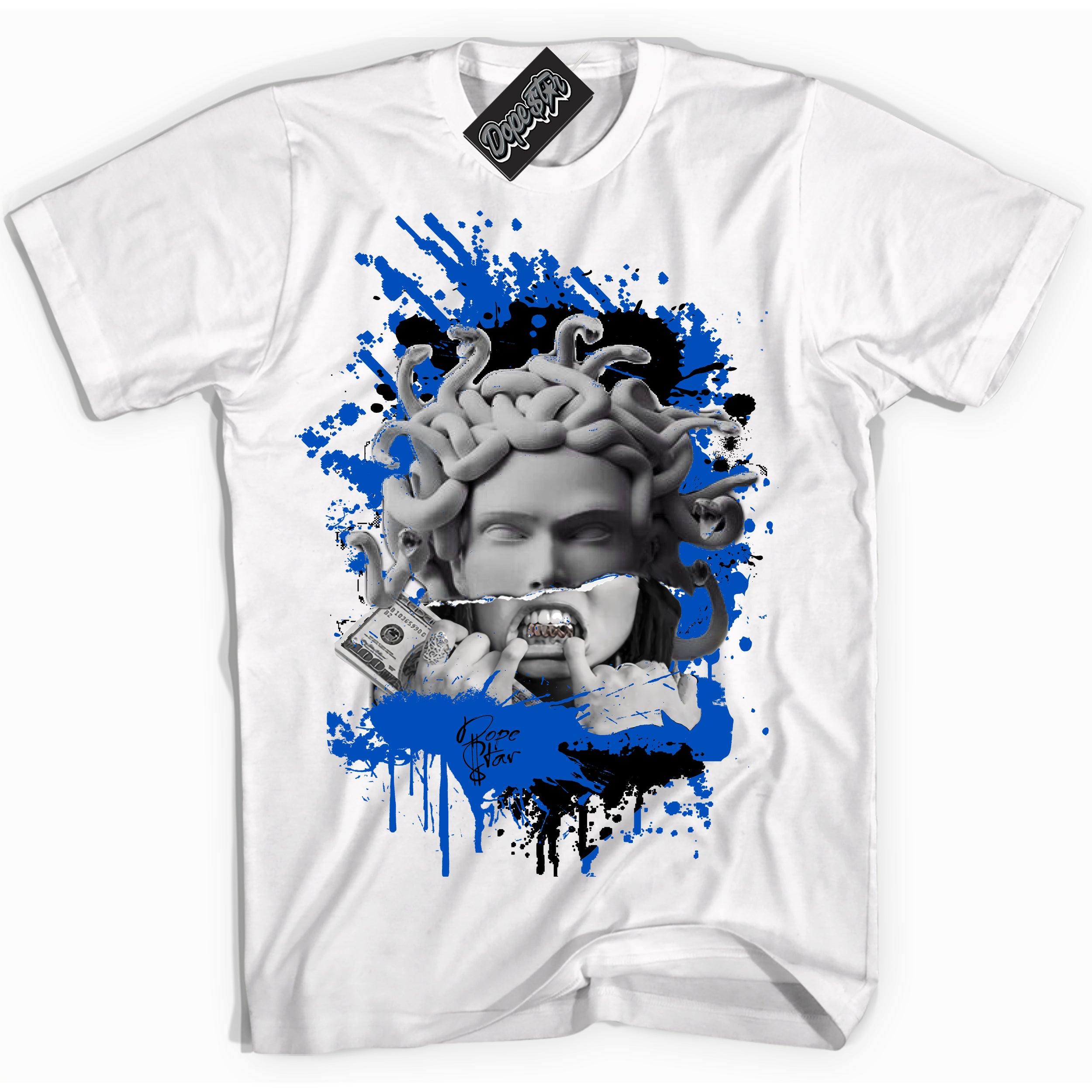 Dunk Low Astronomy Blue 'Medusa' Shirt – White Streetwear T-Shirt | Sneaker Matching Tee for Dunk Low Astronomy Blue | Men's & Women's Streetwear Outfit by Sneaker Shirts Outlet.