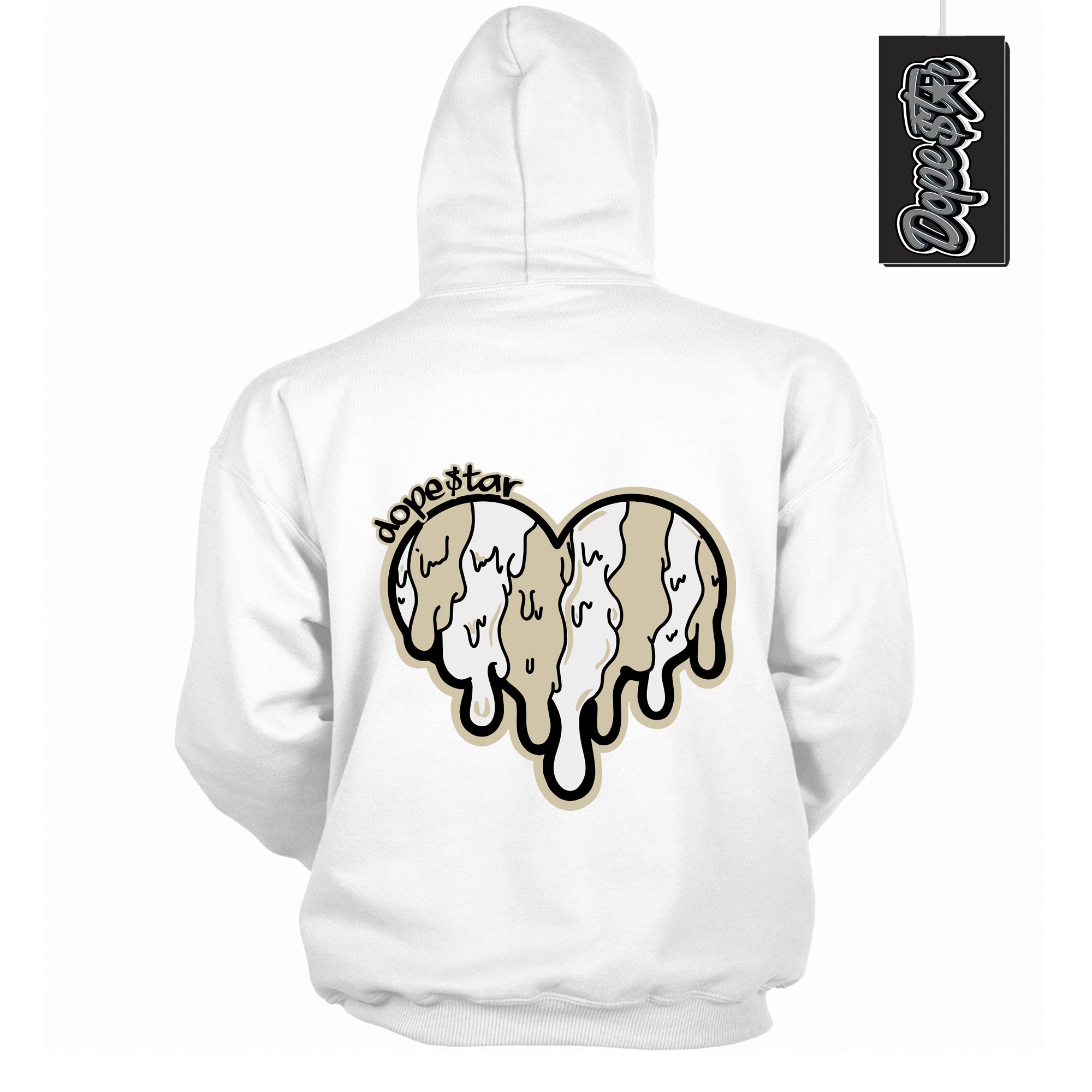 Cool White Hoodie with “ Melting Heart ” design that Perfectly Matches Gratitude 11s Sneakers.