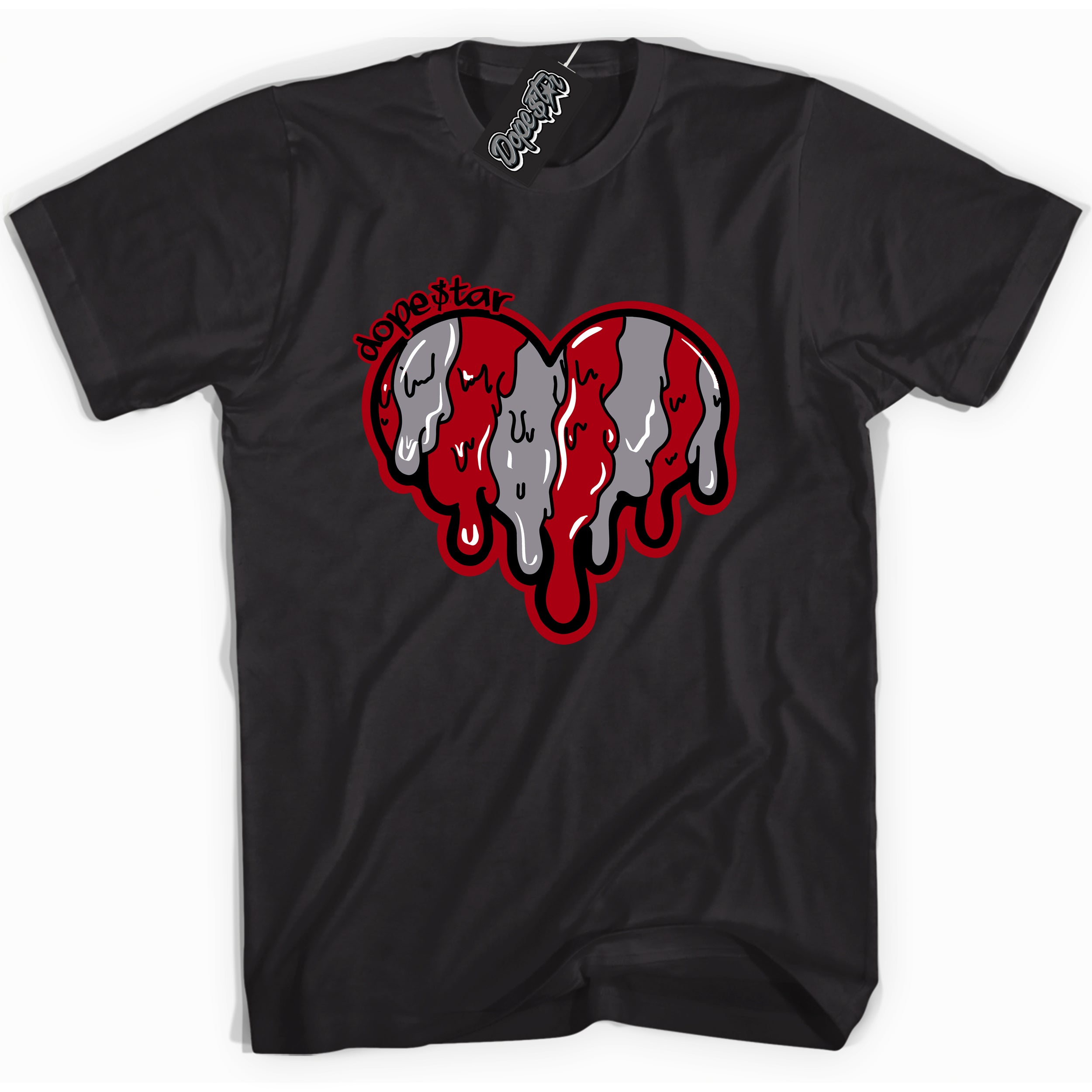Cool Black Shirt with “ Melting Heart” design that perfectly matches Bred Reimagined 4s Jordans.