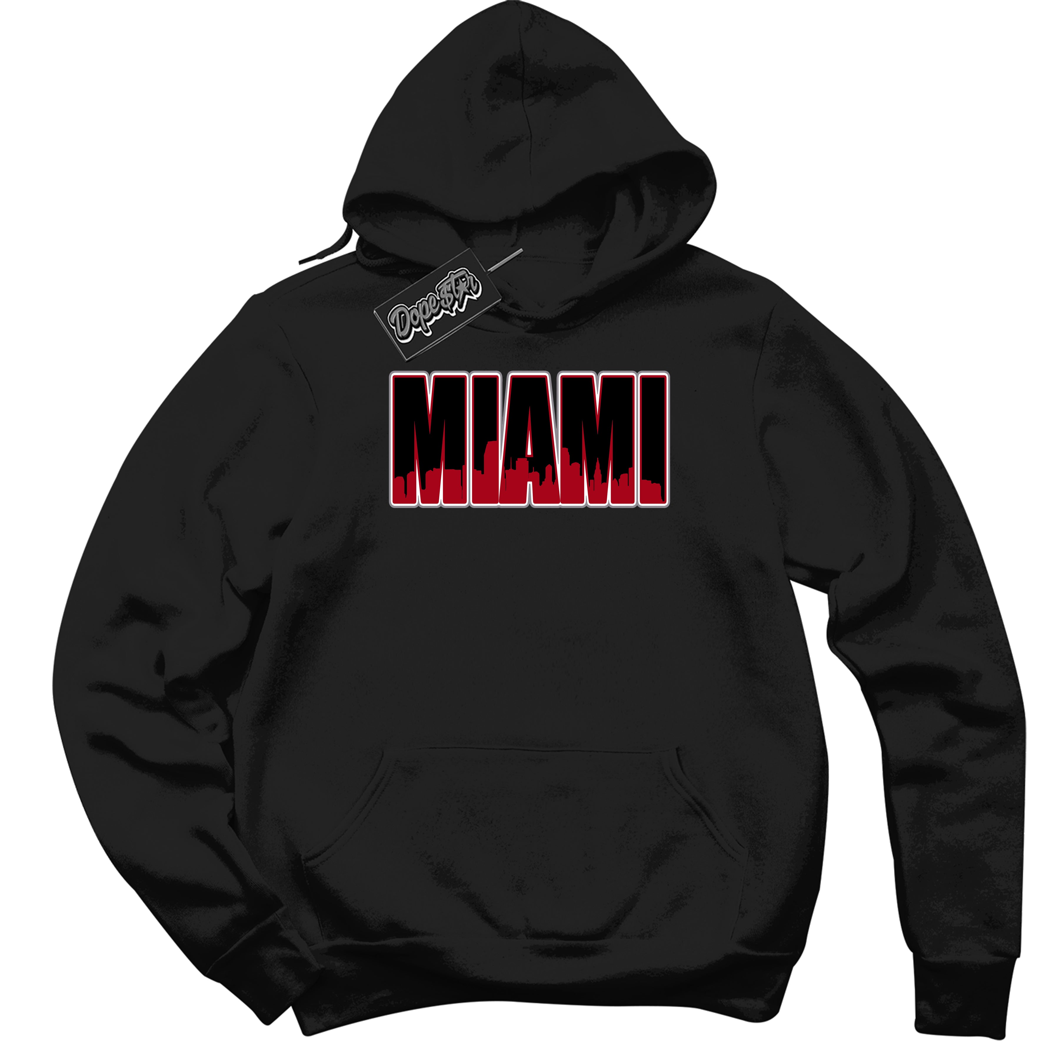 Cool Black Hoodie with “ Miami ” design that Perfectly Matches Bred Reimagined 4s Jordans.