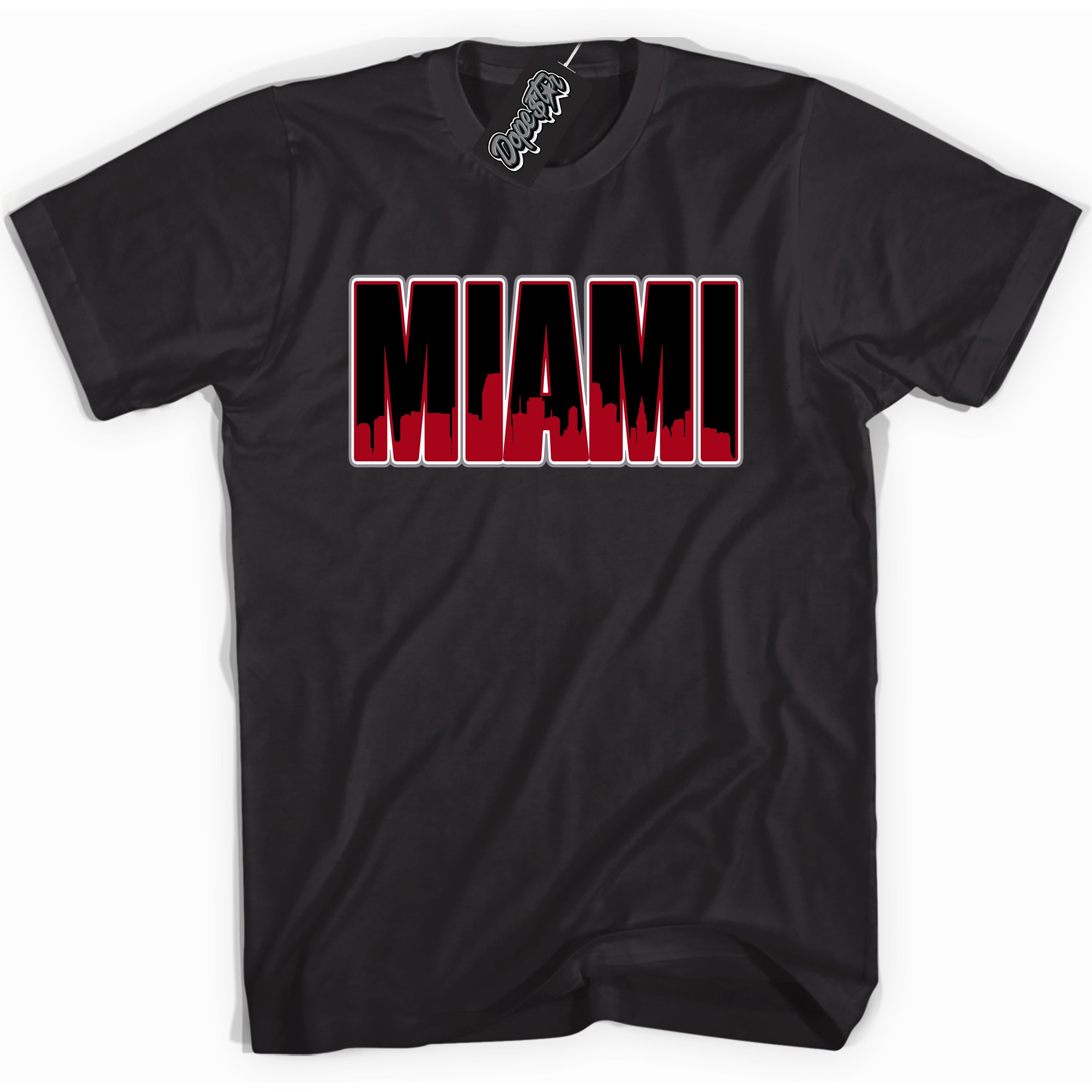 Cool Black Shirt with “ Miami” design that perfectly matches Bred Reimagined 4s Jordans.