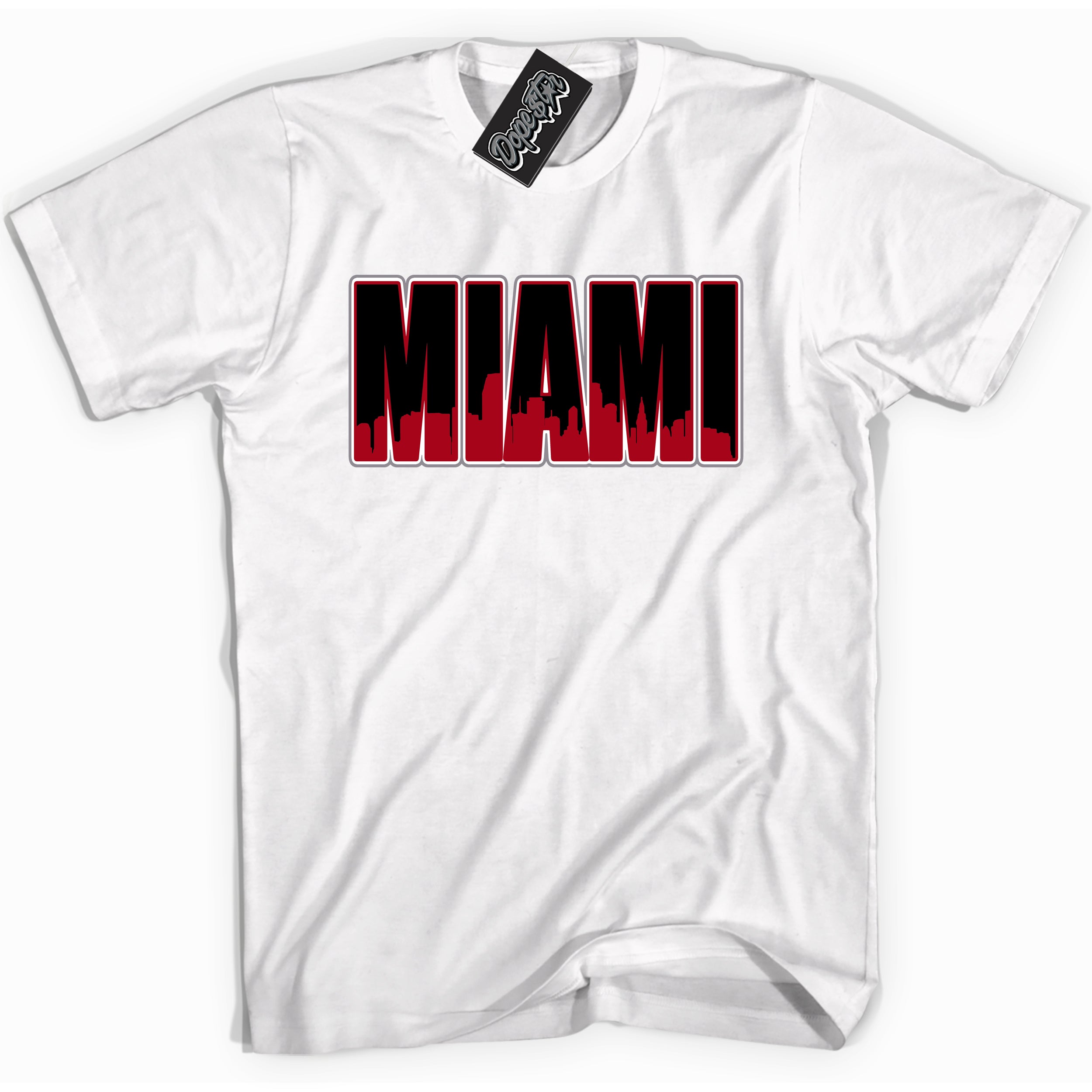 Cool White Shirt with “ Miami” design that perfectly matches Bred Reimagined 4s Jordans.