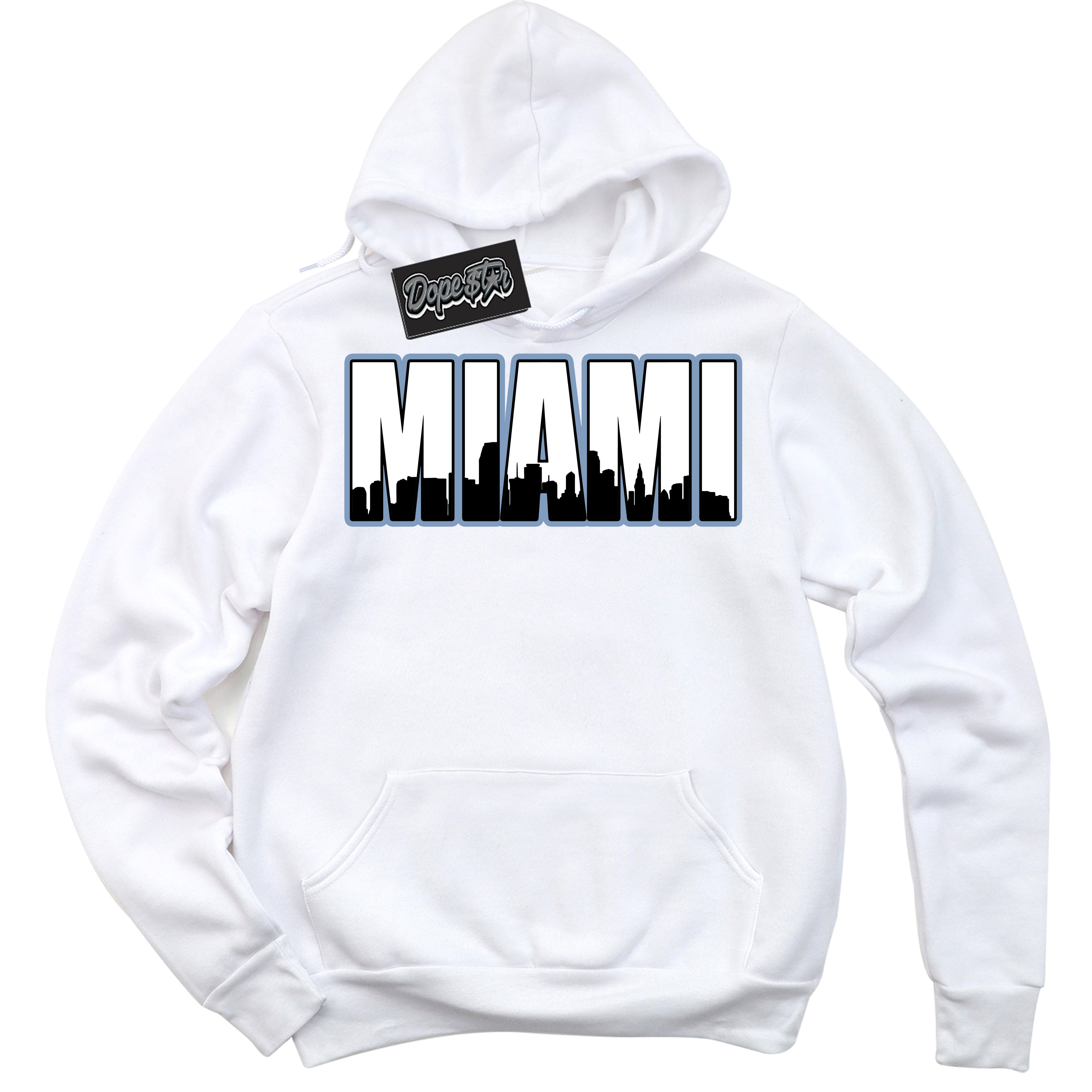 Cool White Hoodie with “ Miami ” design that Perfectly Matches Reverse Oreo 6s Sneakers.