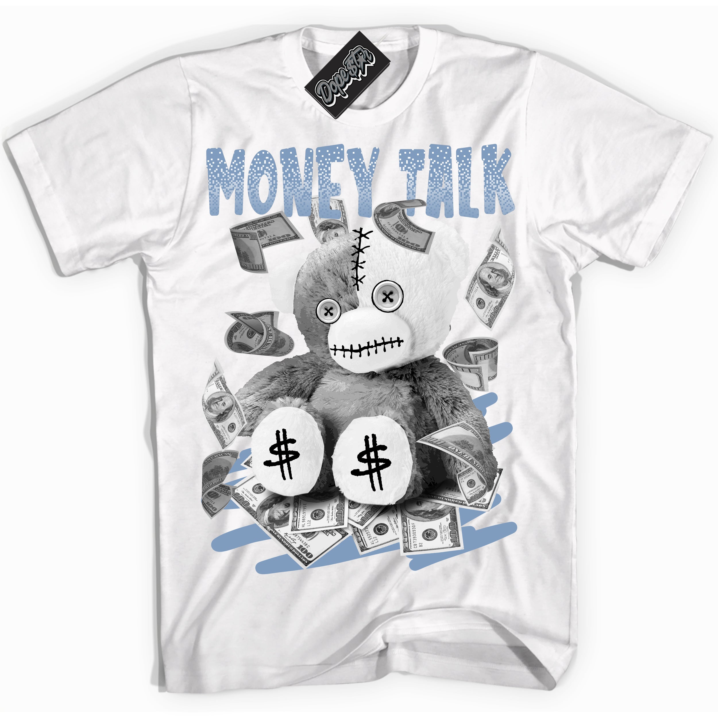 Cool White Shirt with “ Money Talk Bear” design that perfectly matches Reverse Oreo 6s Sneakers.