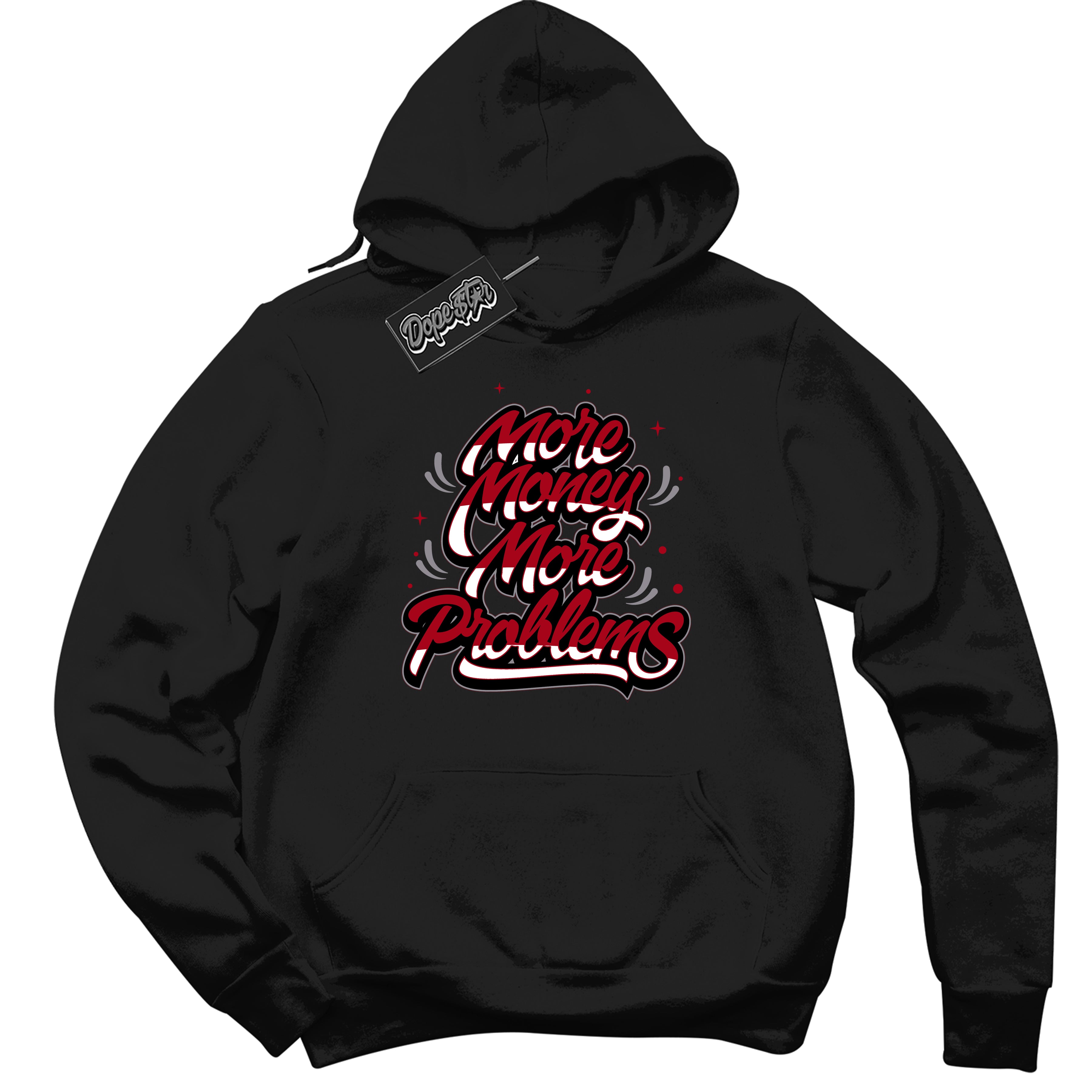 Cool Black Hoodie with “ More Money More Problems ” design that Perfectly Matches Bred Reimagined 4s Jordans.