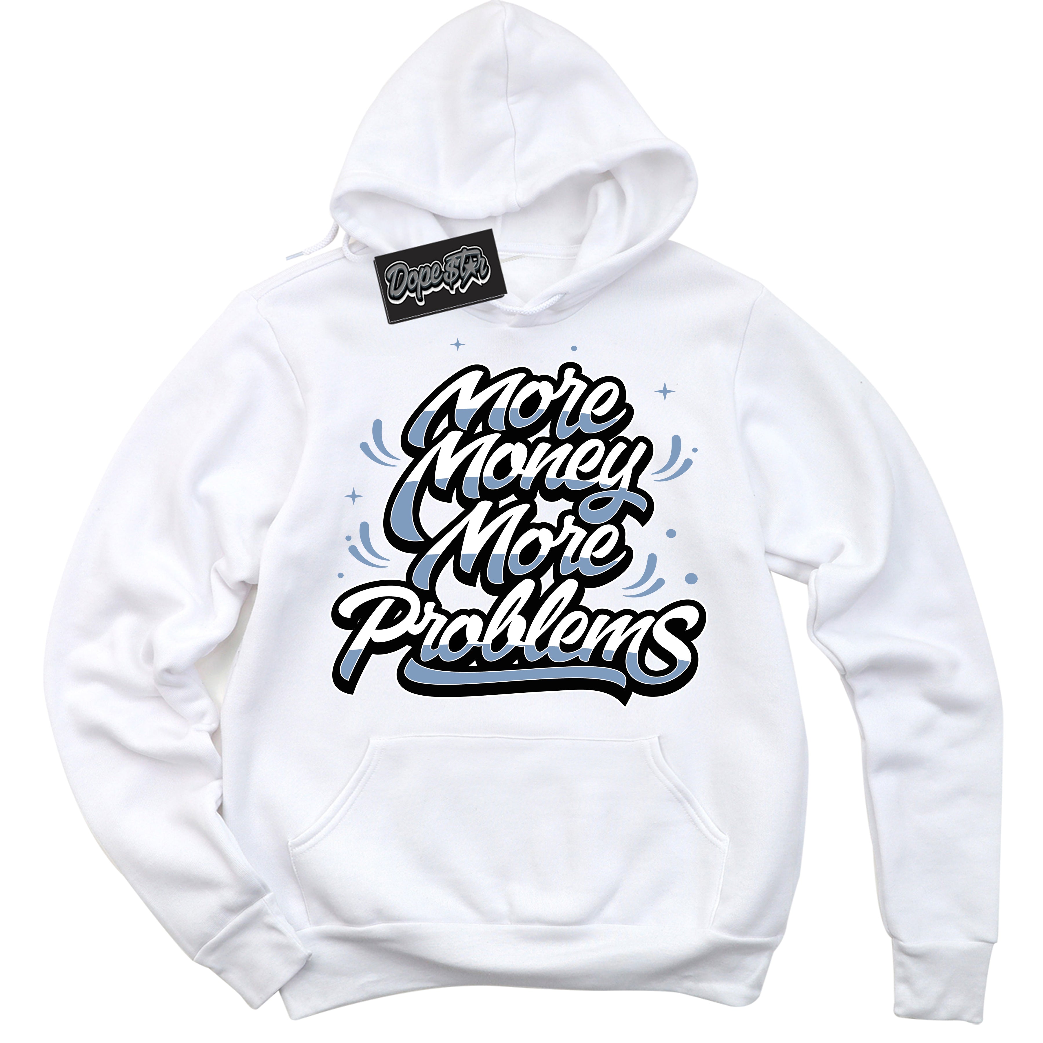 Cool White Hoodie with “ More Money More Problems ” design that Perfectly Matches Reverse Oreo 6s Sneakers.