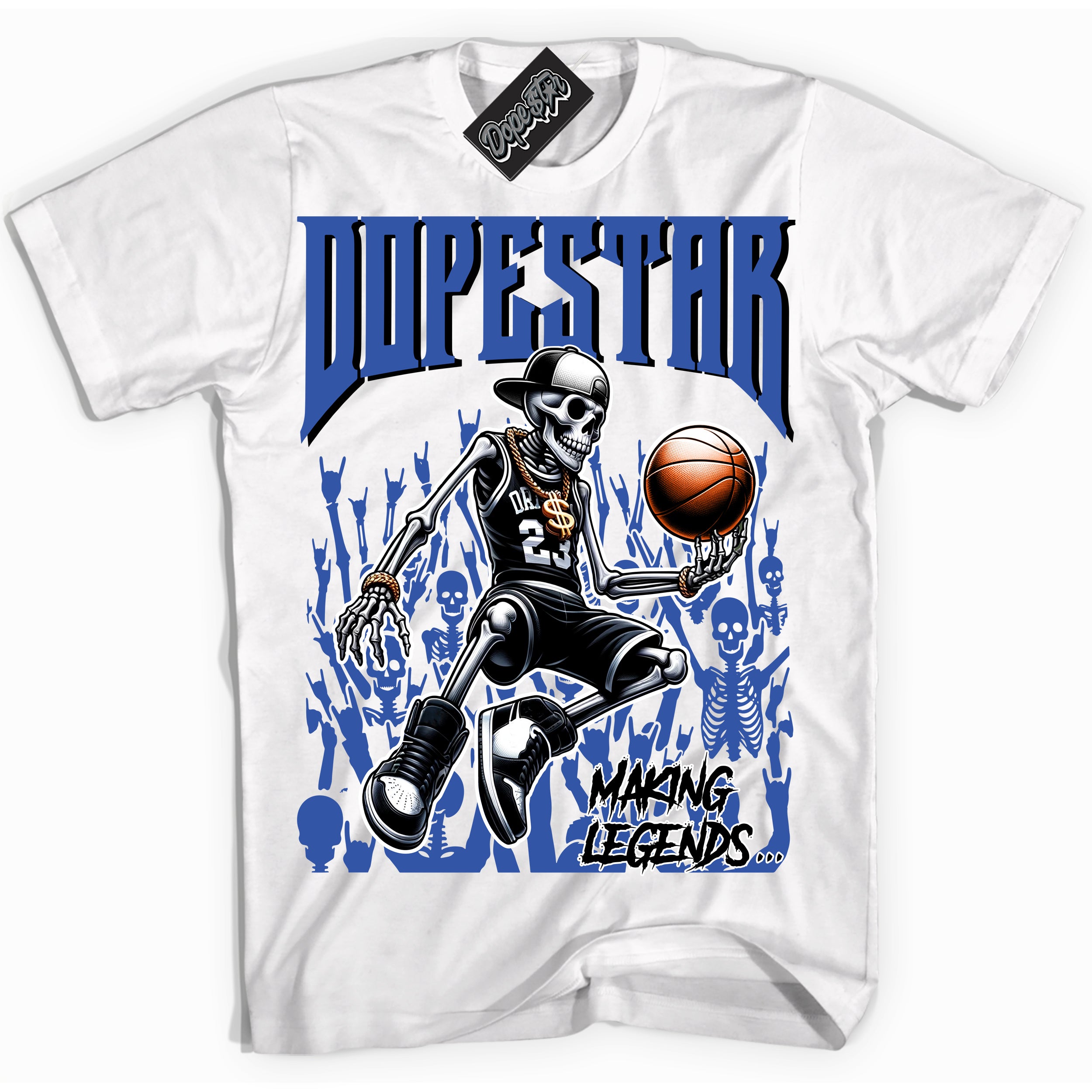 Dunk Low Astronomy Blue 'Making Legends' Shirt – White Streetwear T-Shirt | Sneaker Matching Tee for Dunk Low Astronomy Blue | Men's & Women's Streetwear Outfit by Sneaker Shirts Outlet.