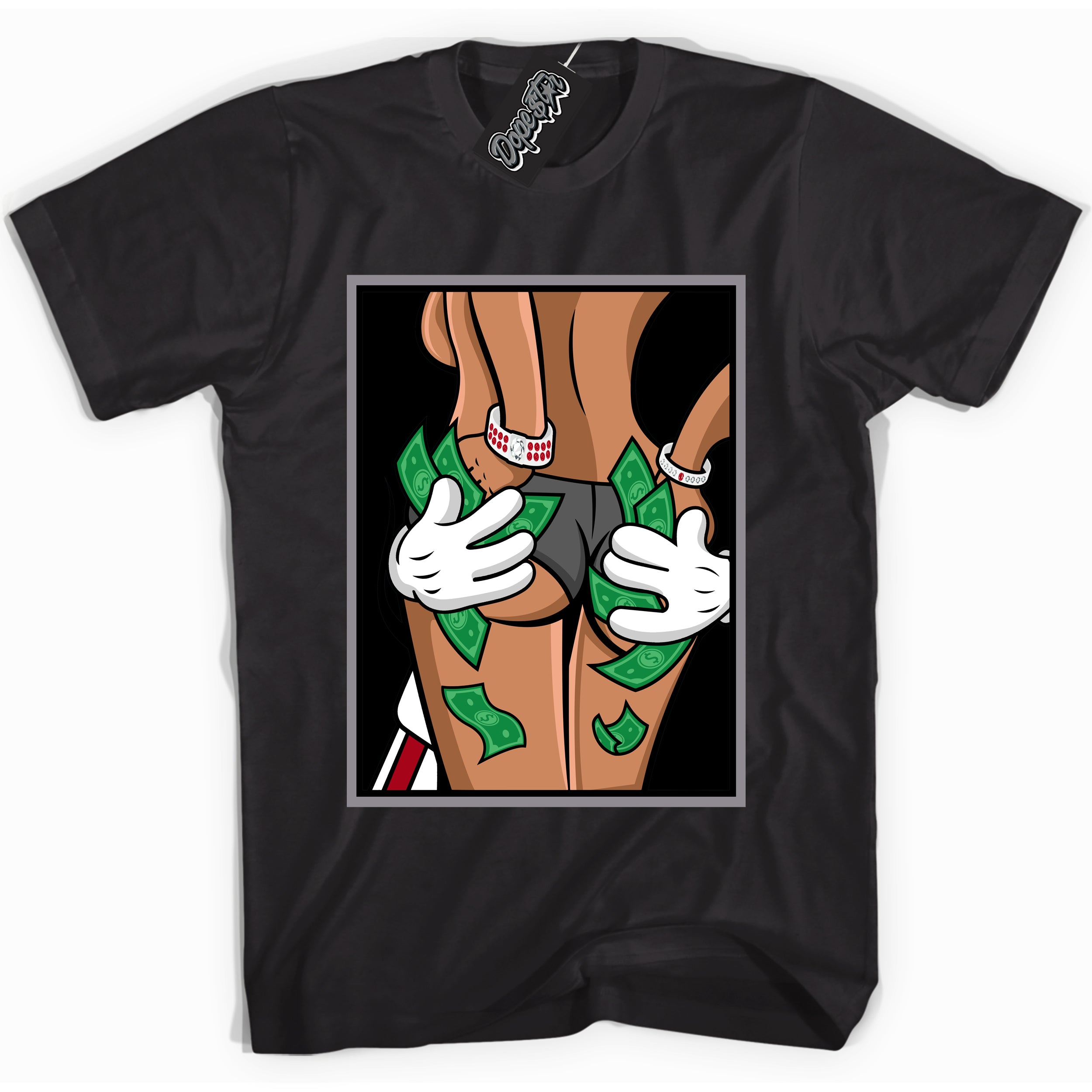 Cool Black Shirt with “ Money Hands” design that perfectly matches Bred Reimagined 4s Jordans.