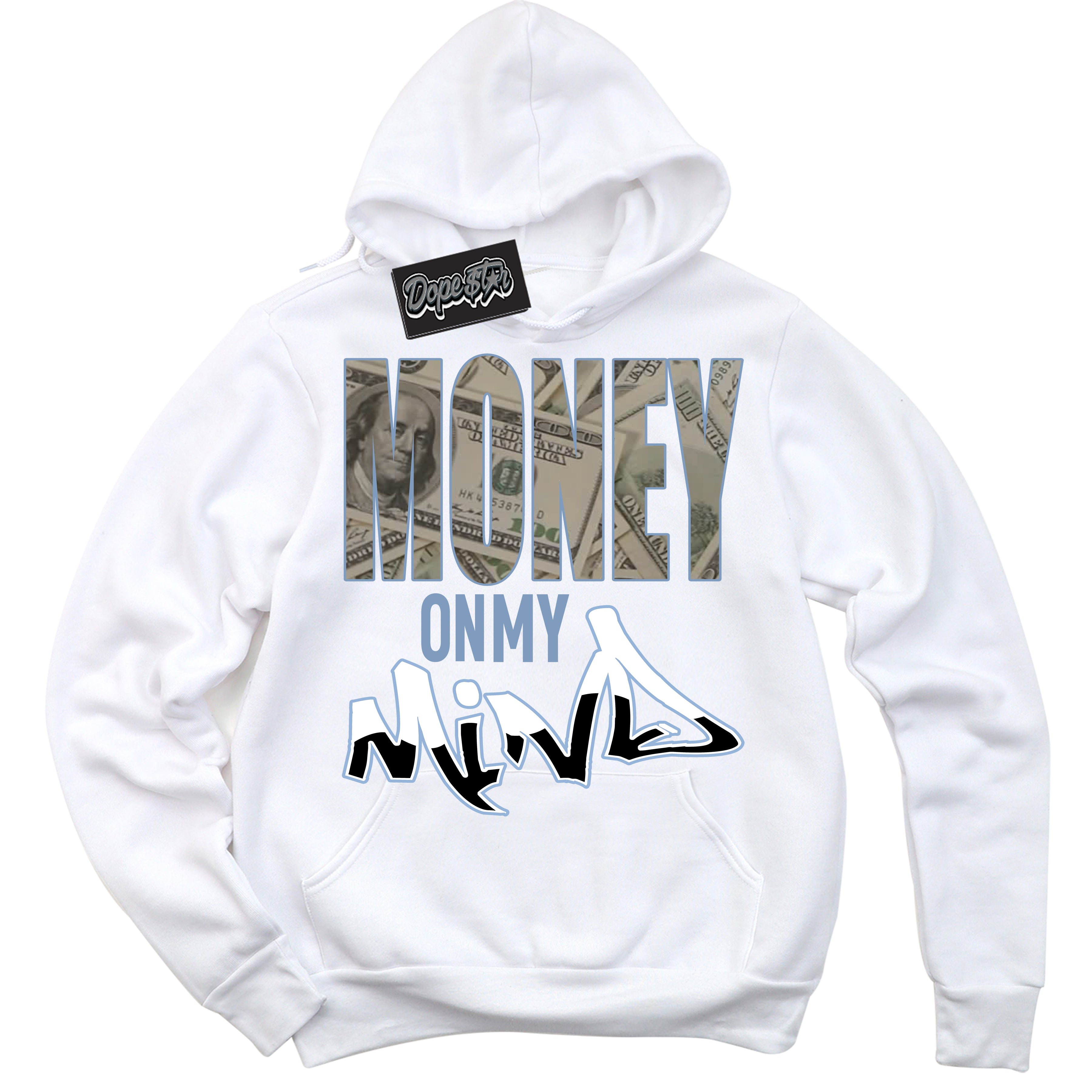 Cool White Hoodie with “ Money On My Mind ” design that Perfectly Matches Reverse Oreo 6s Sneakers.