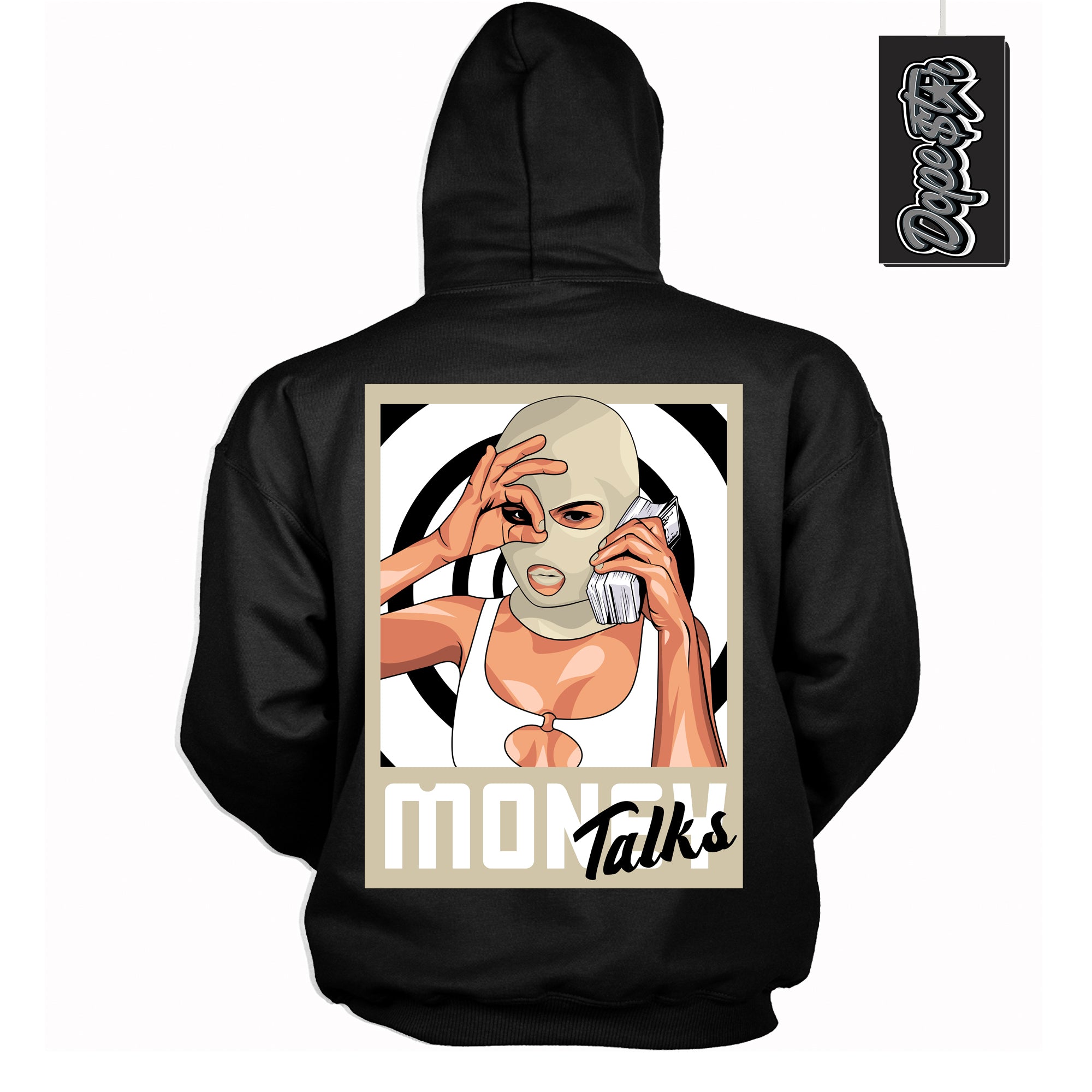 Cool Black Hoodie with “ Money Talks ” design that Perfectly Matches Gratitude 11s Sneakers.