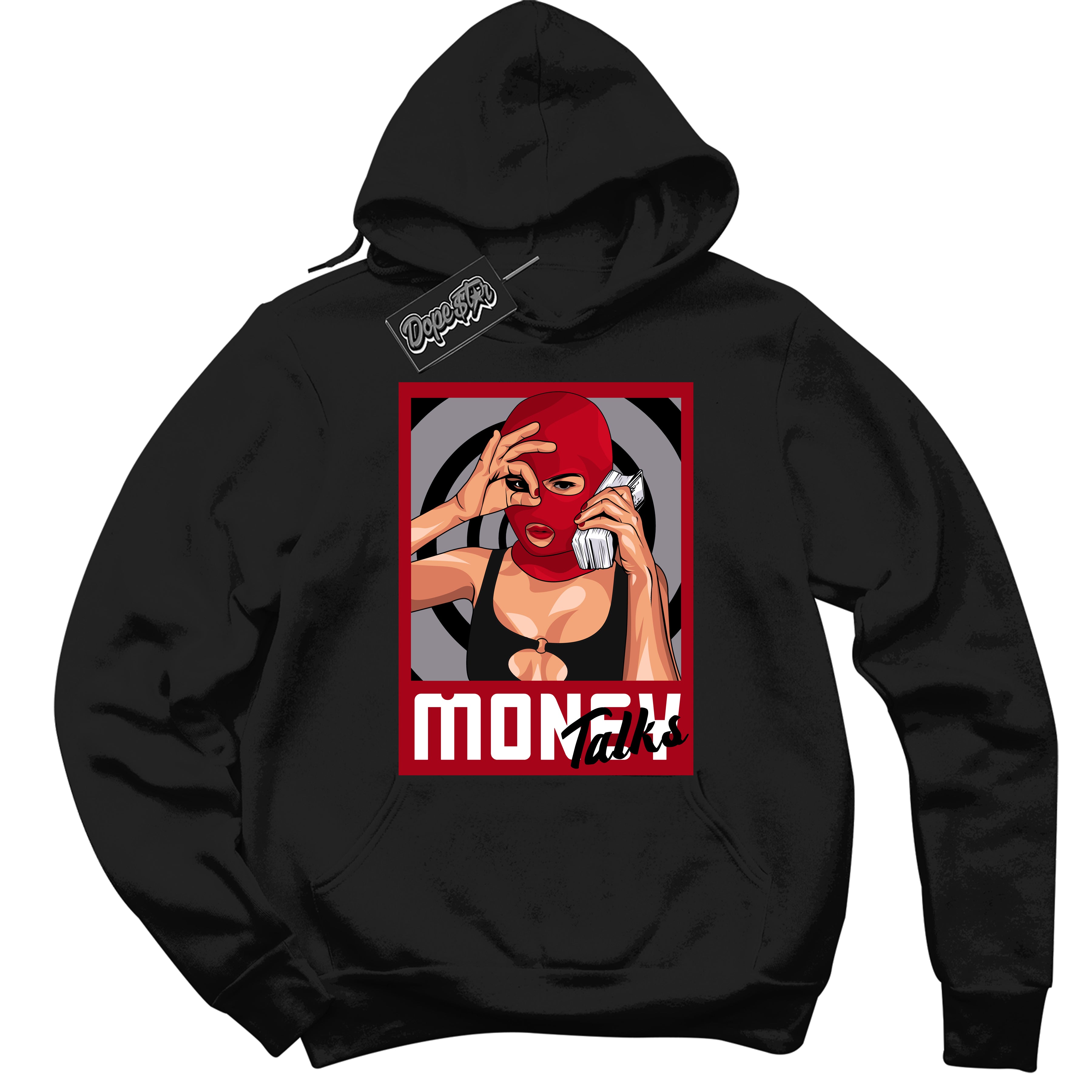 Cool Black Hoodie with “ Money Talks ” design that Perfectly Matches Bred Reimagined 4s Jordans.