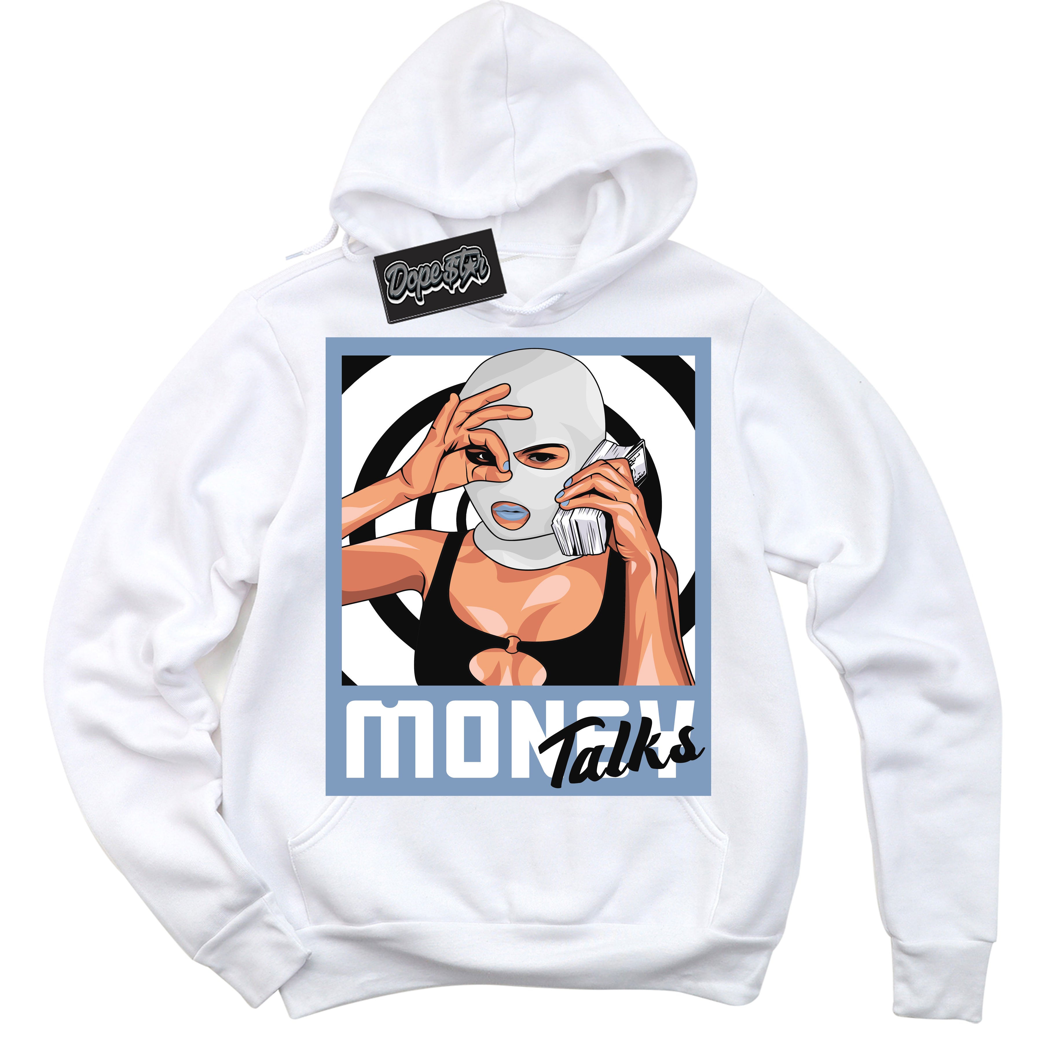 Cool White Hoodie with “ Money Talks ” design that Perfectly Matches Reverse Oreo 6s Sneakers.