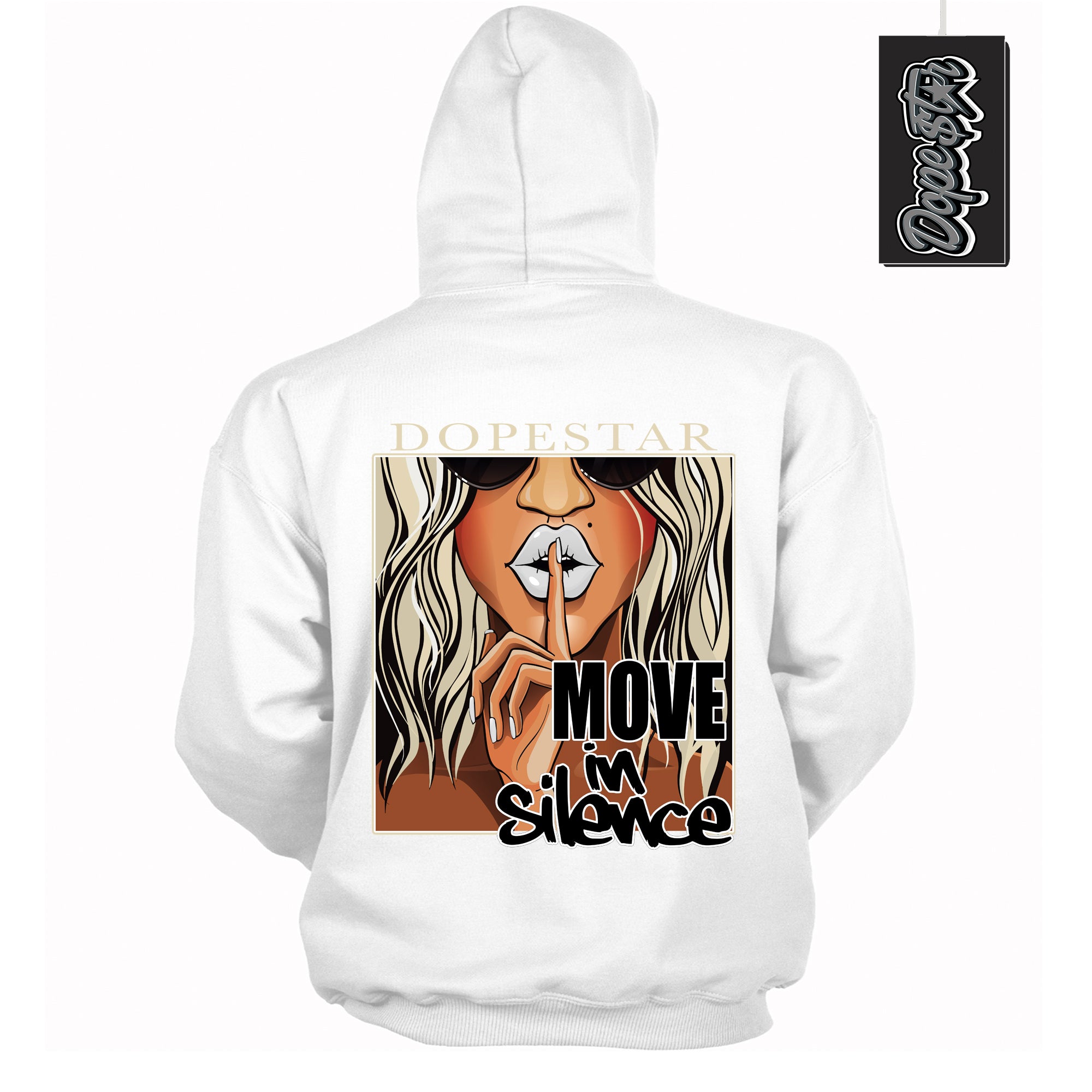 Cool White Hoodie with “ Move In Silence ” design that Perfectly Matches Gratitude 11s Sneakers.
