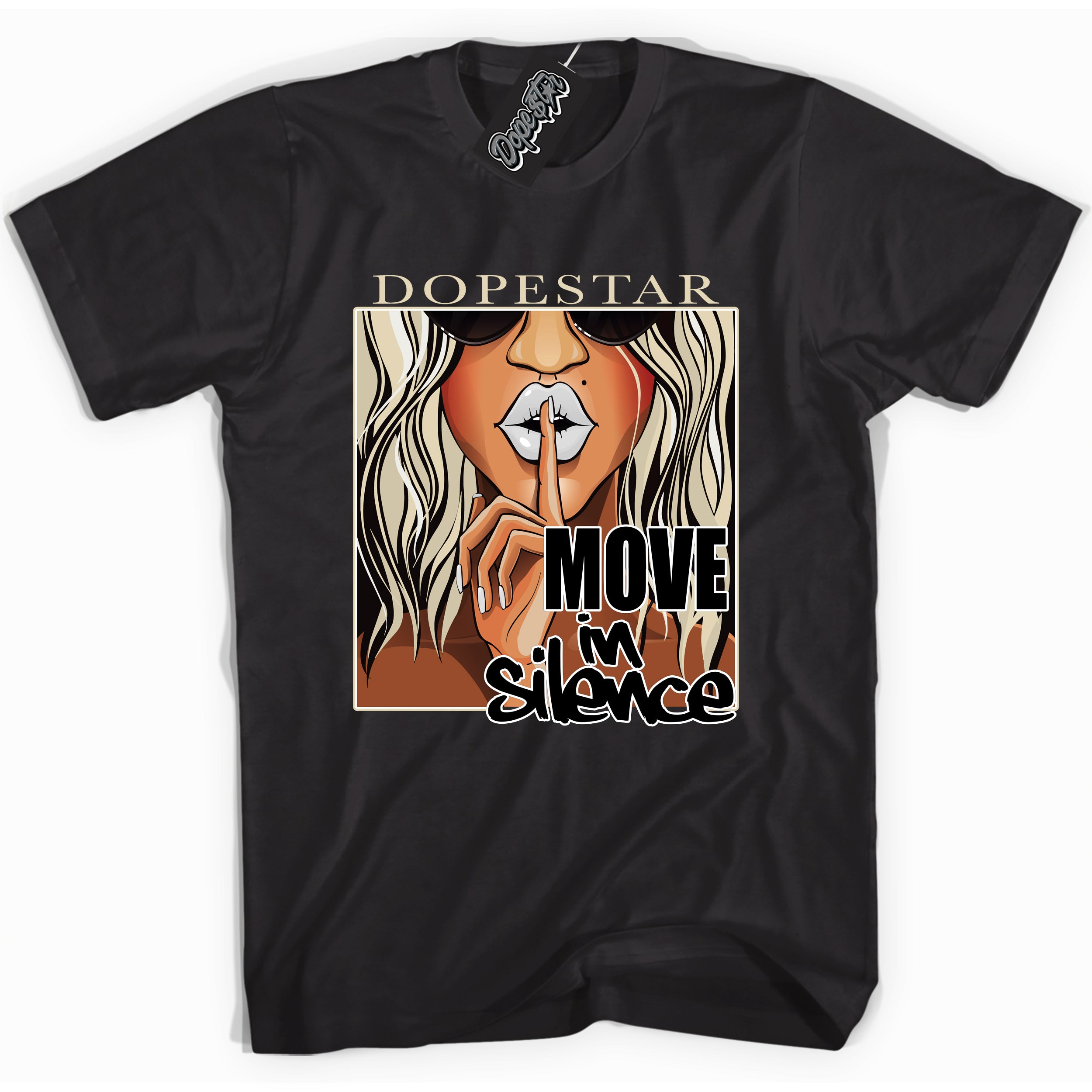 Cool Black Shirt with “ Move In Silence” design that perfectly matches Gratitude 11s Sneakers.