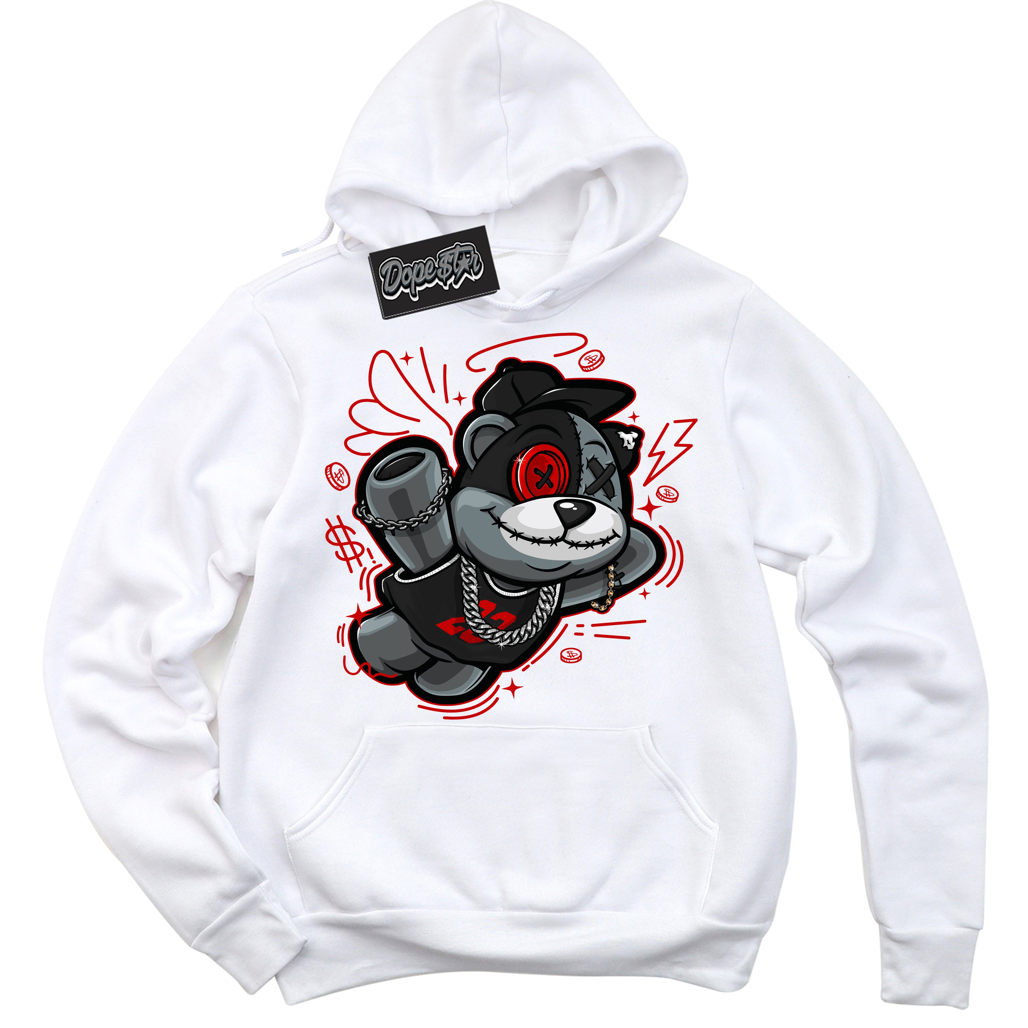 Cool White Hoodie with “ Slam Dunk Bear ” design that Perfectly Matches RTFKT X ND Genesis.