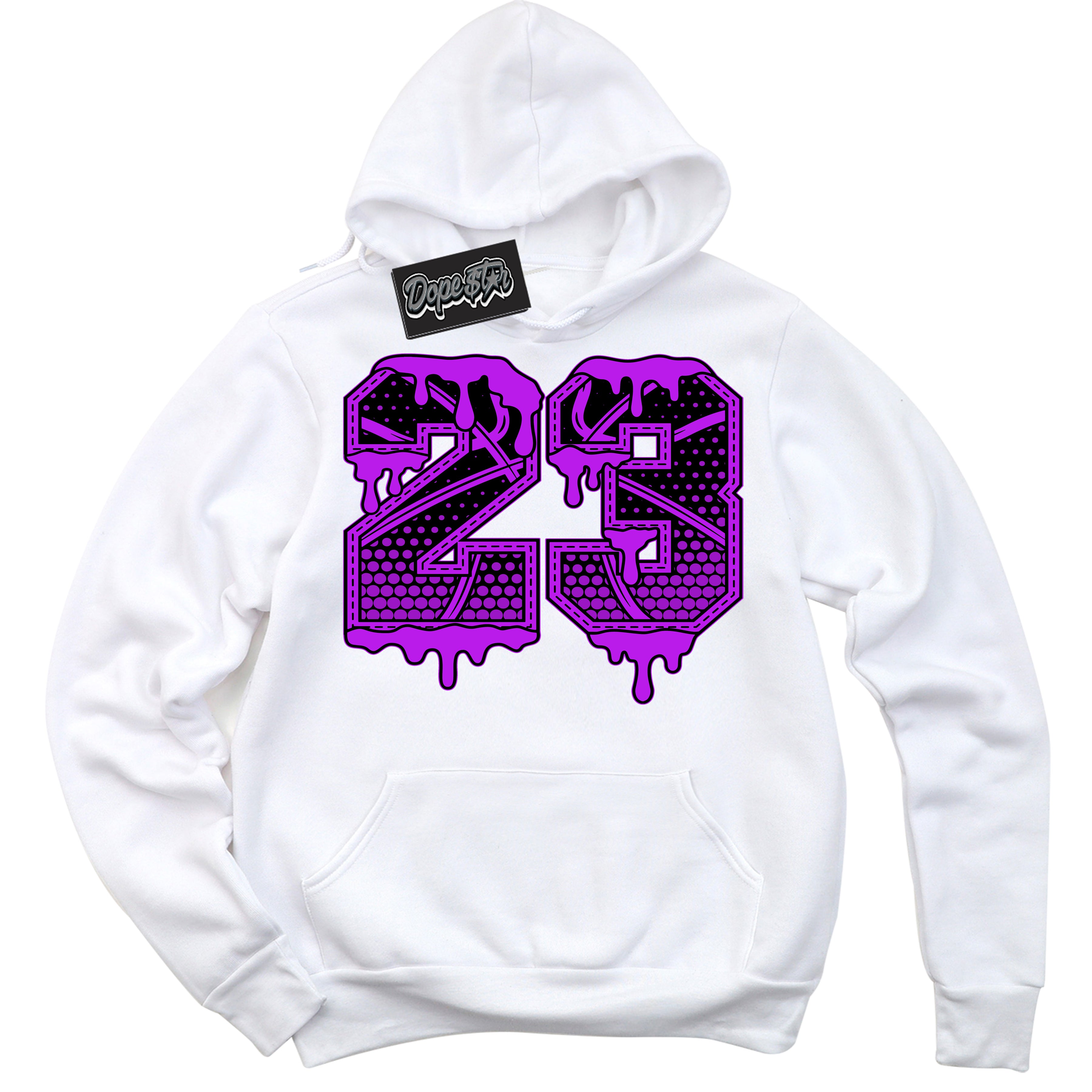 Cool White Hoodie with “ 23 Ball ” design that Perfectly Matches RTKT Genesis Dunk Sneakers.