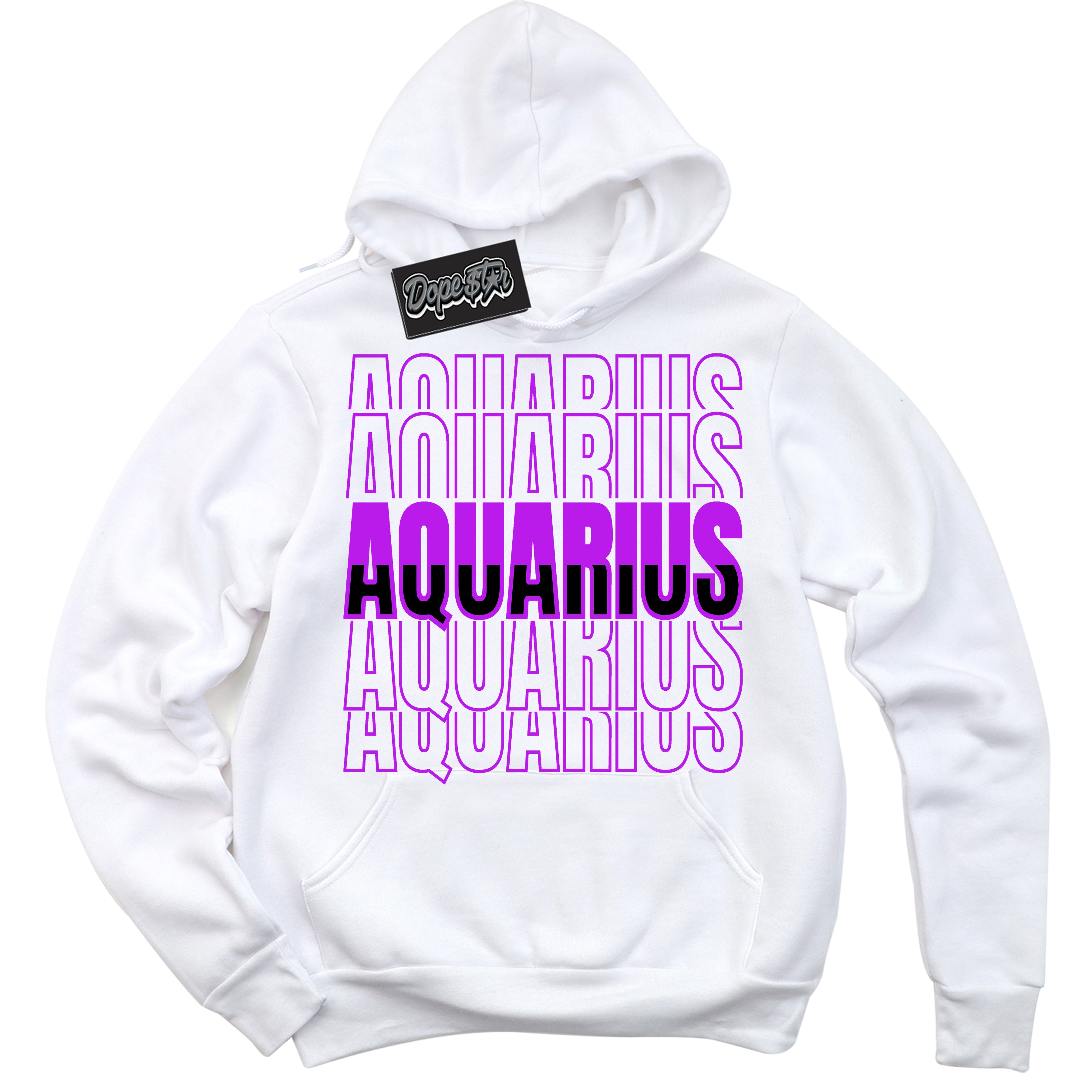 Cool White Hoodie with “ Aquarius ” design that Perfectly Matches RTKT Genesis Dunk Sneakers.