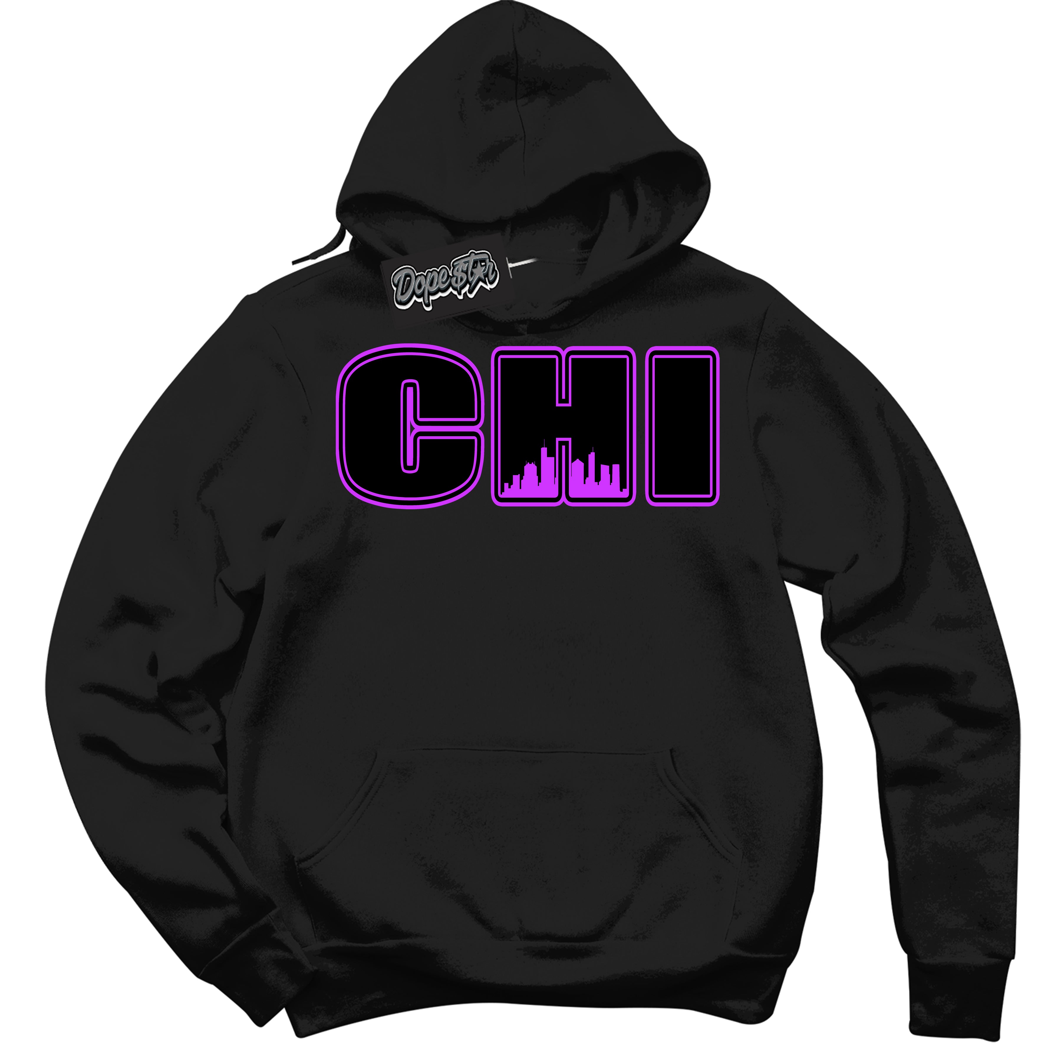 Cool Black Hoodie with “ Chicago ” design that Perfectly Matches RTKT Genesis Dunk Sneakers.