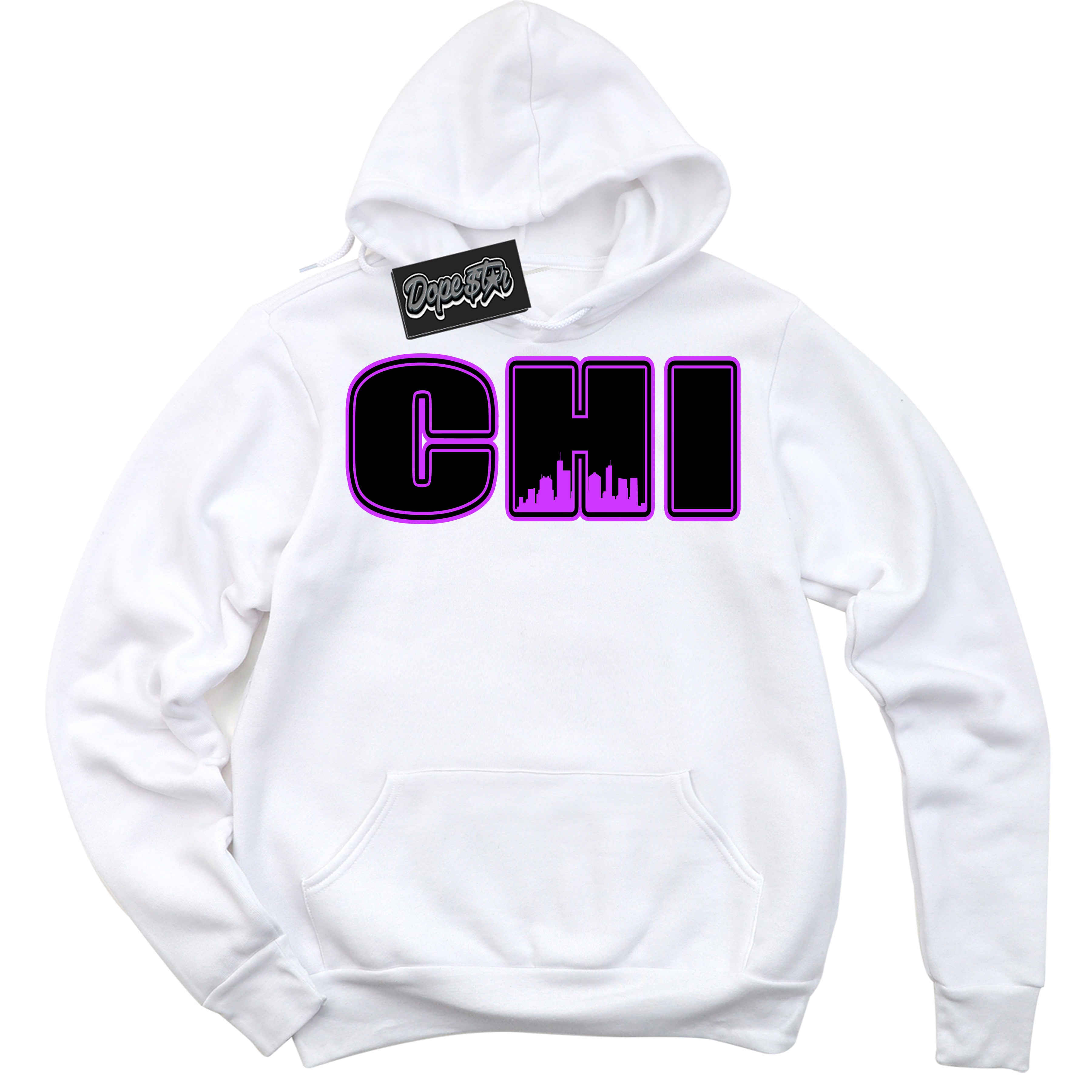Cool White Hoodie with “ Chicago ” design that Perfectly Matches RTKT Genesis Dunk Sneakers.
