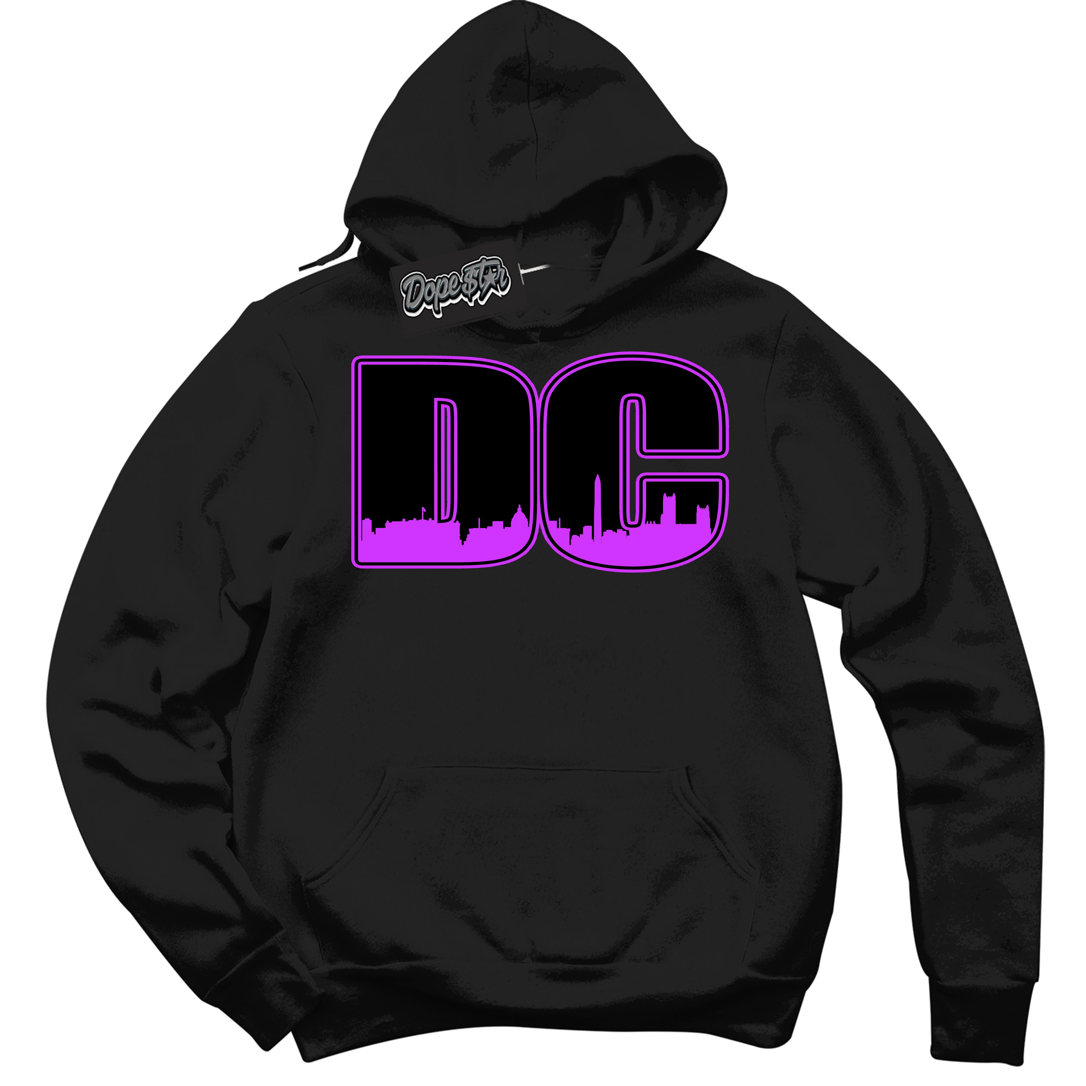Cool Black Hoodie with “ DC ” design that Perfectly Matches RTKT Genesis Dunk Sneakers.