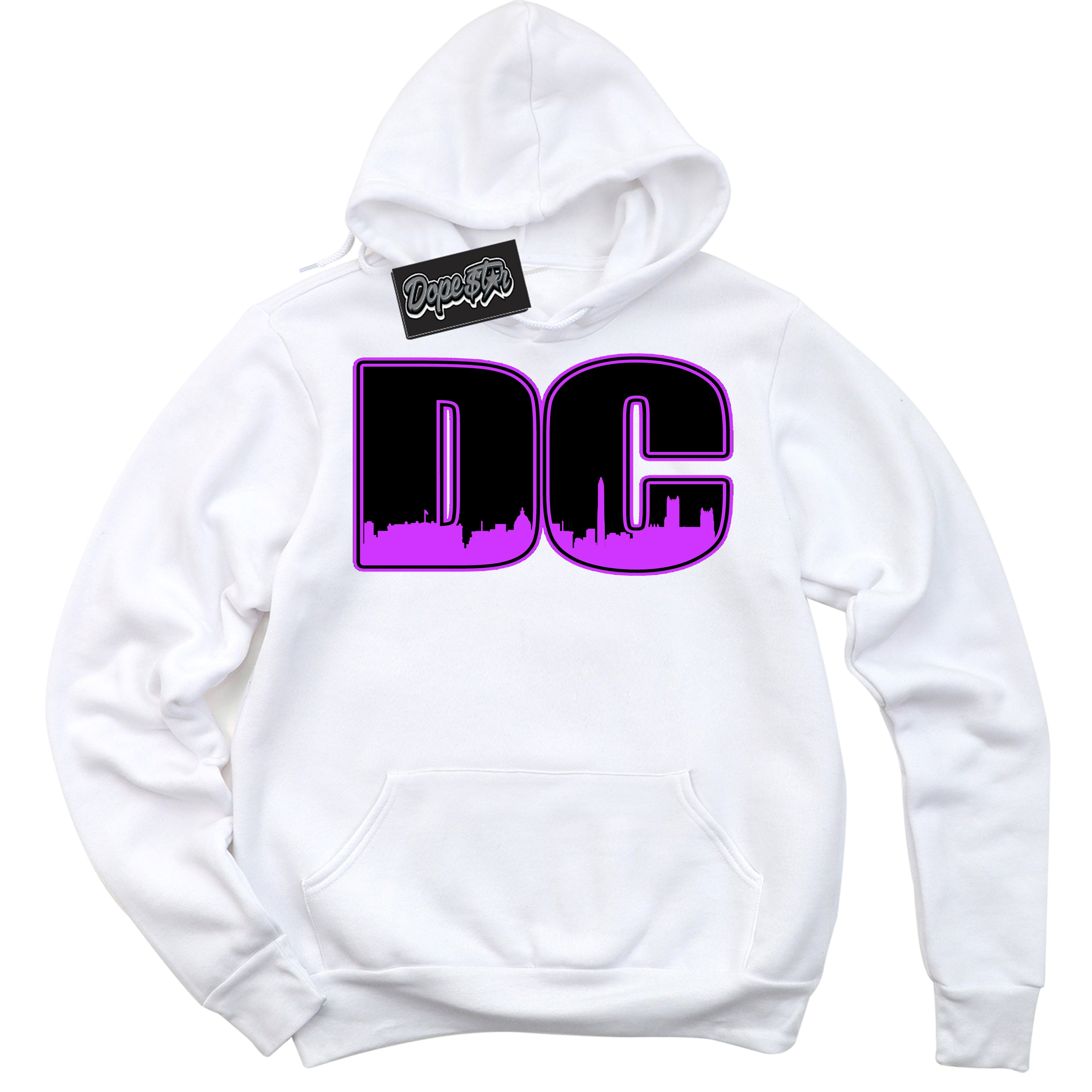 Cool White Hoodie with “ DC ” design that Perfectly Matches RTKT Genesis Dunk Sneakers.