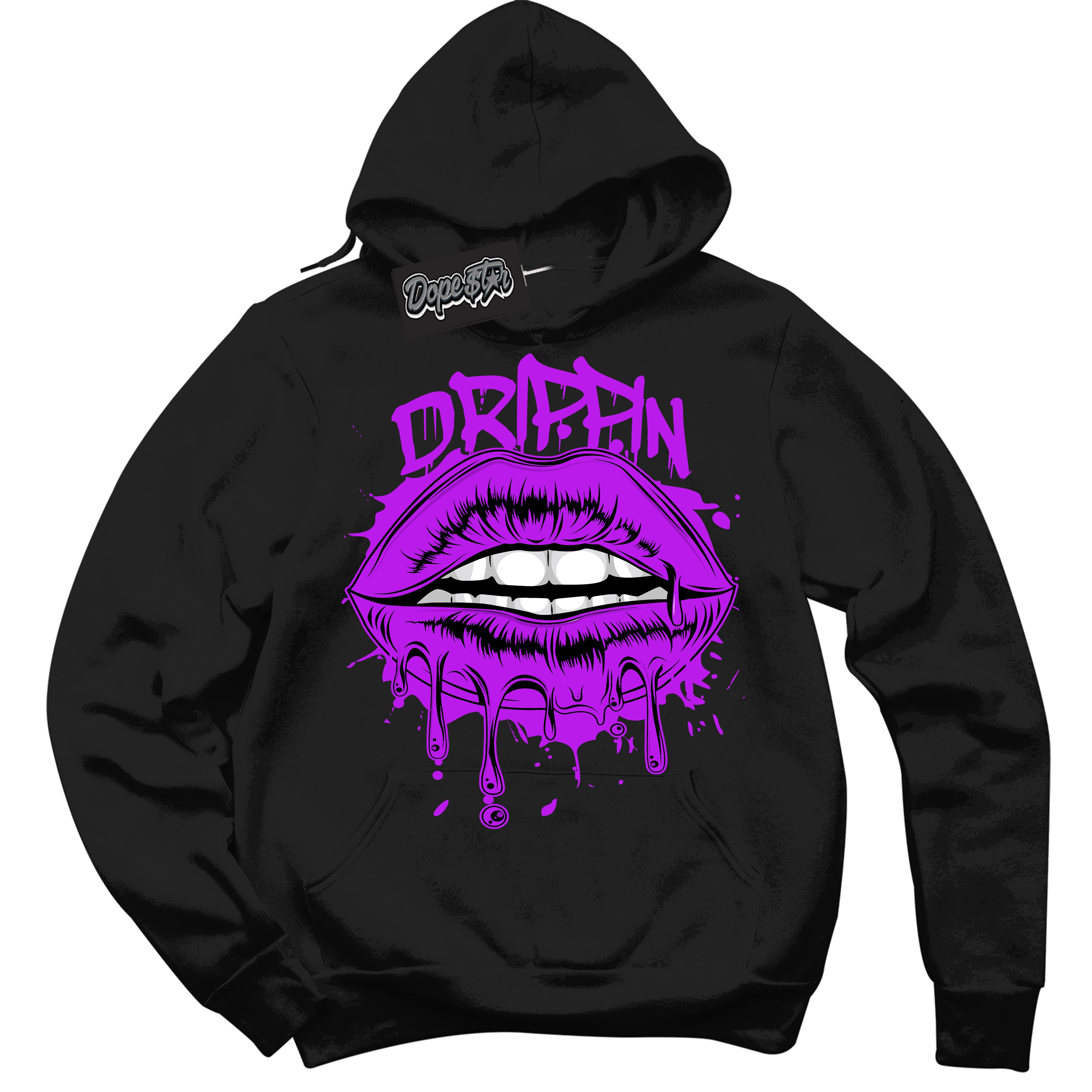 Cool Black Hoodie with “ Drippin ” design that Perfectly Matches RTKT Genesis Dunk Sneakers.