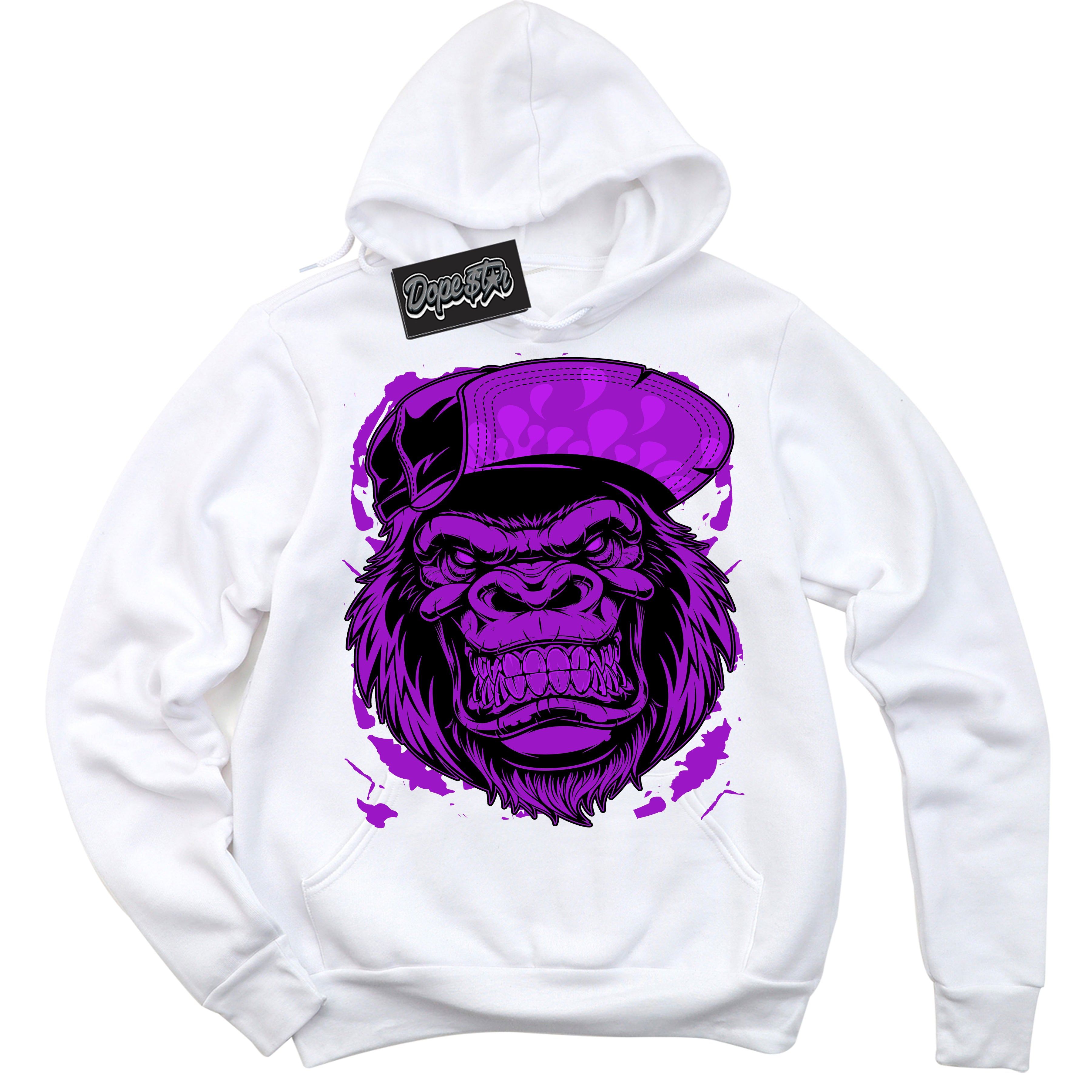 Cool White Hoodie with “ Gorilla Beast ” design that Perfectly Matches RTKT Genesis Dunk Sneakers.
