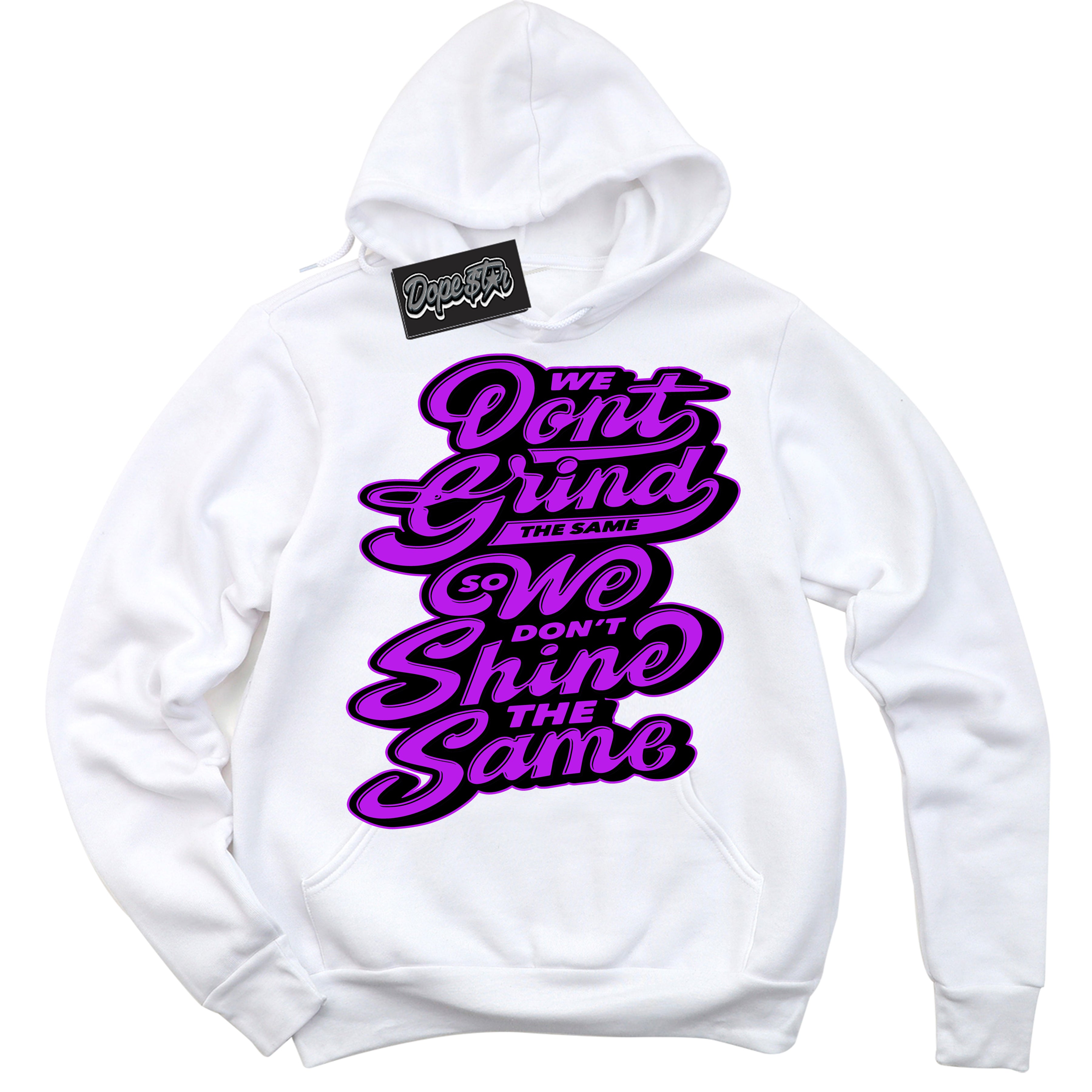 Cool White Hoodie with “ Grind Shine ” design that Perfectly Matches RTKT Genesis Dunk Sneakers.