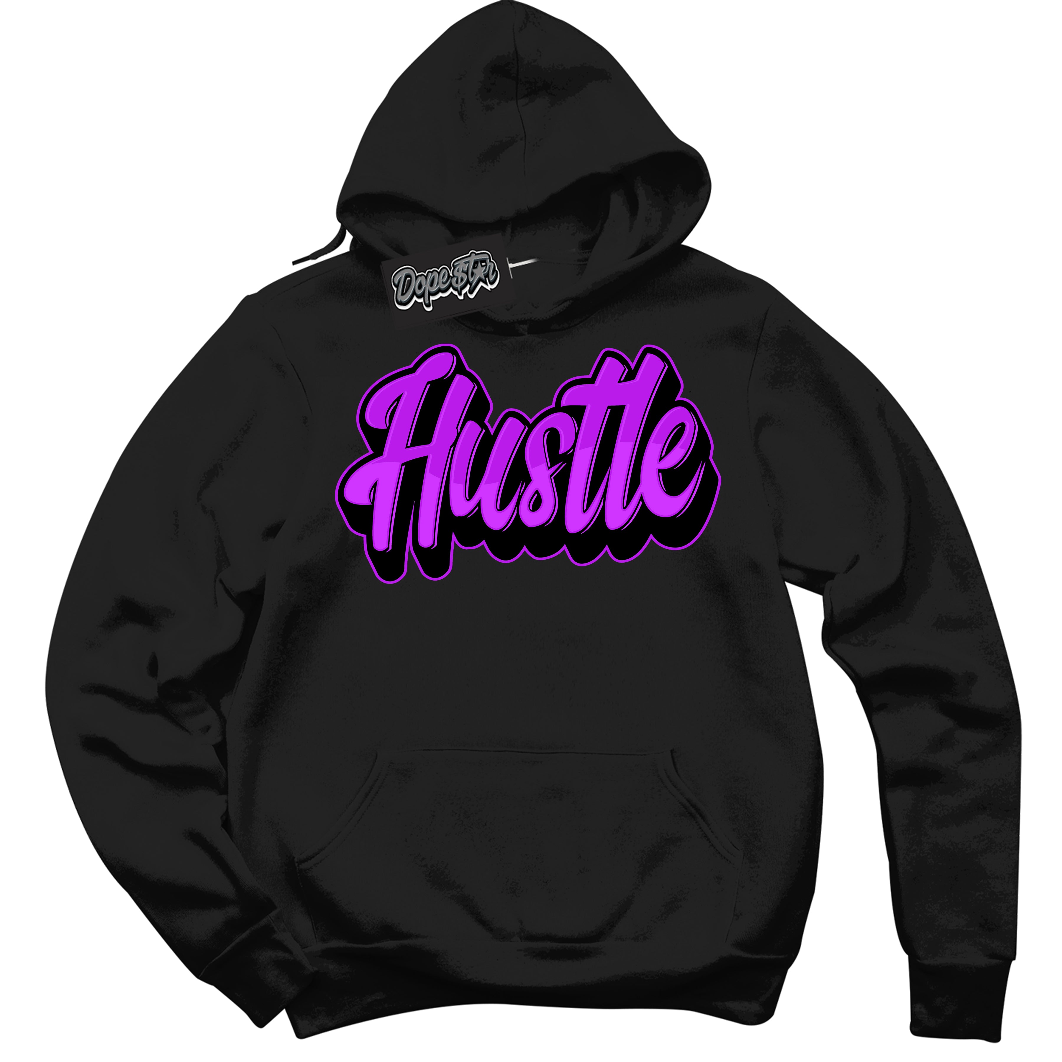 Cool Black Hoodie with “ Hustle ” design that Perfectly Matches RTKT Genesis Dunk Sneakers.