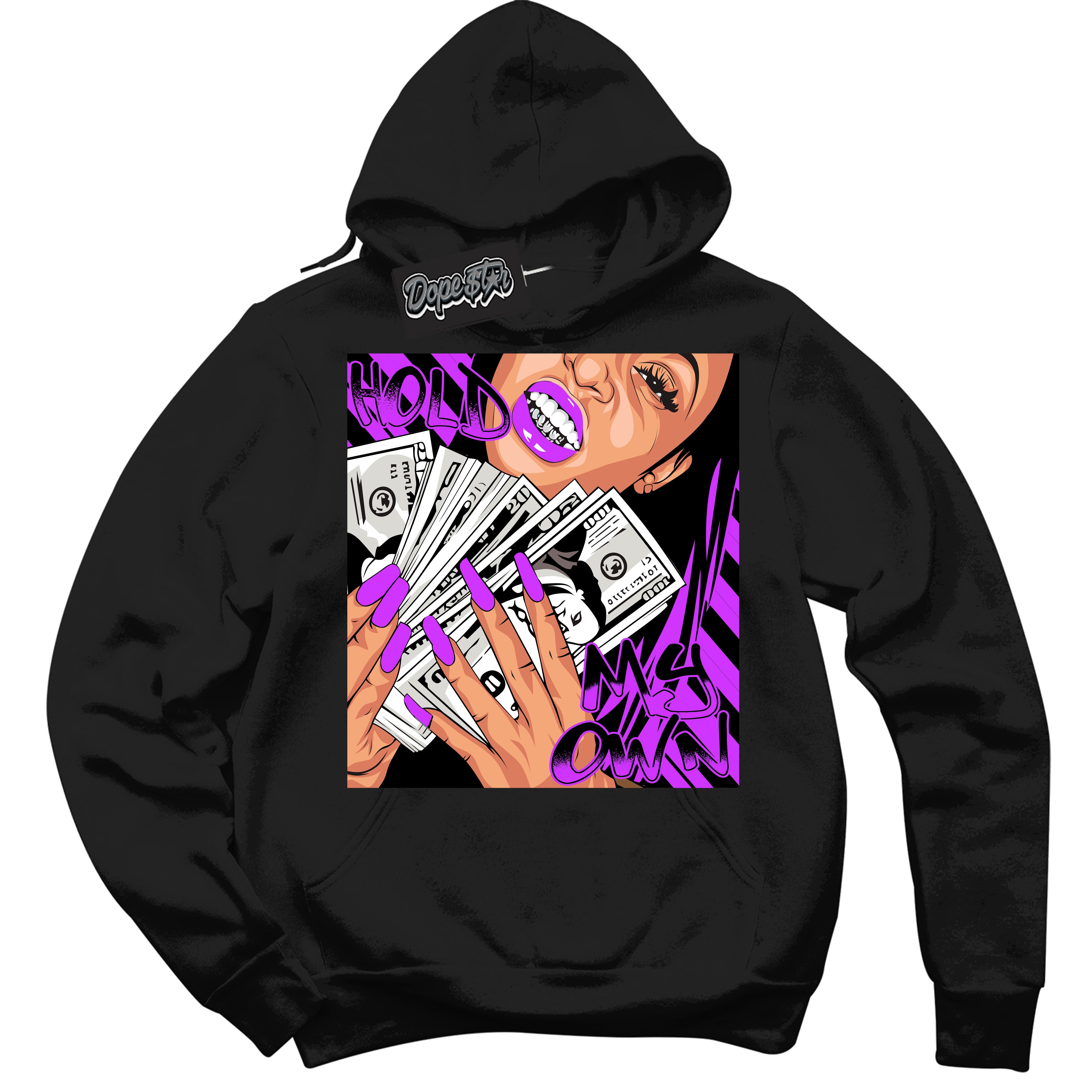 Cool Black Hoodie with “ Hold My Own ” design that Perfectly Matches RTKT Genesis Dunk Sneakers.