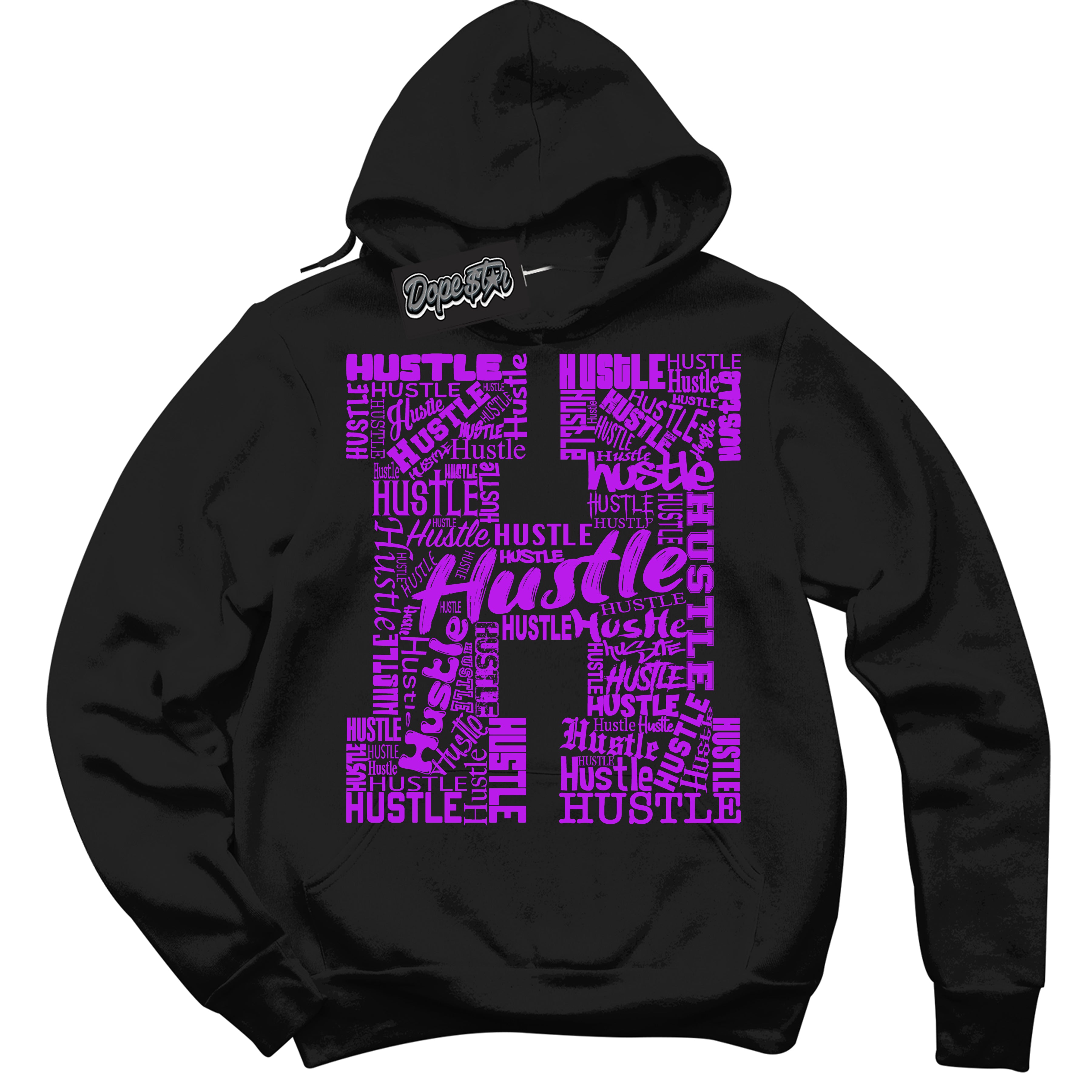 Cool Black Hoodie with “ Hustle H ” design that Perfectly Matches RTKT Genesis Dunk Sneakers.